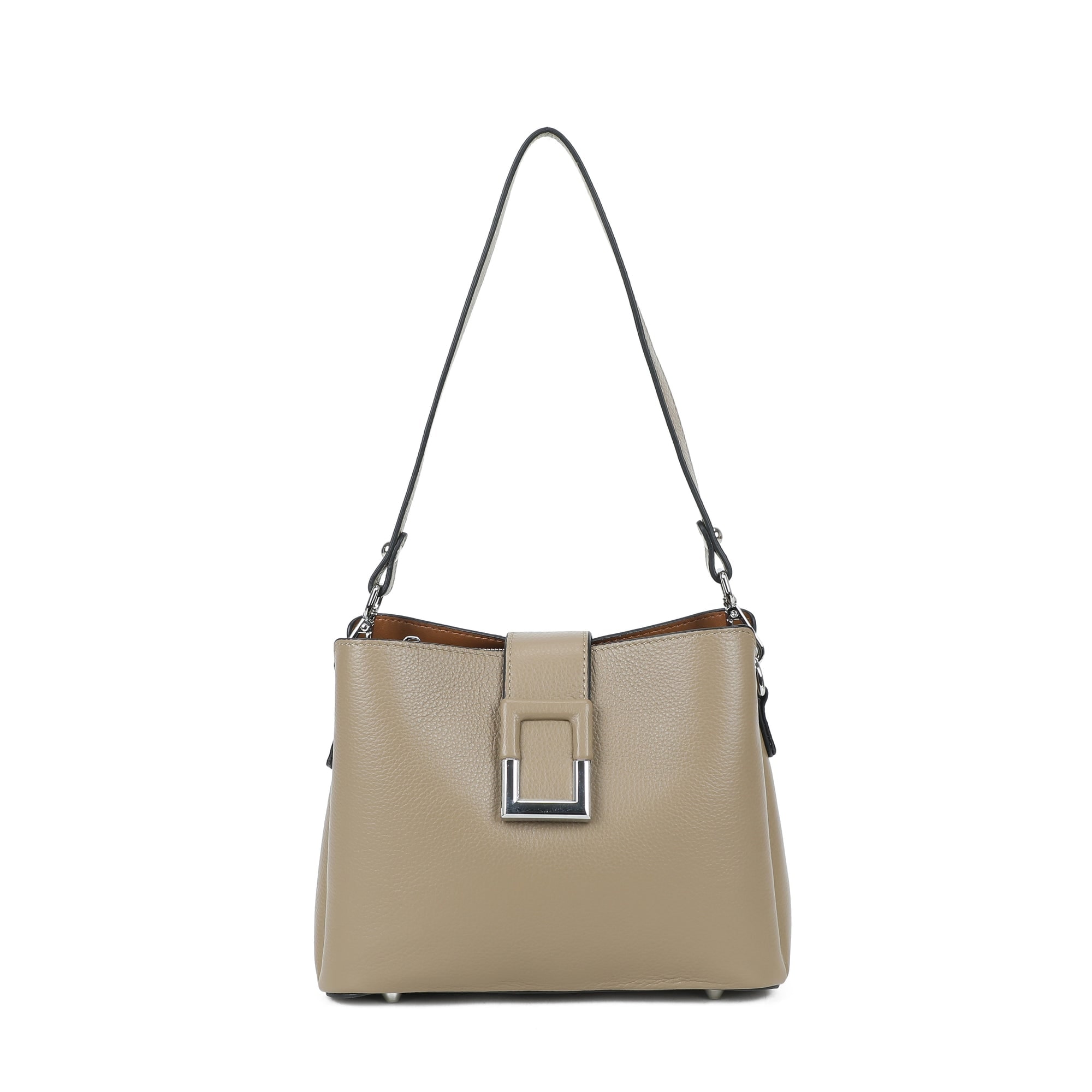 Leila Leather Bucket Bag - Taupe
