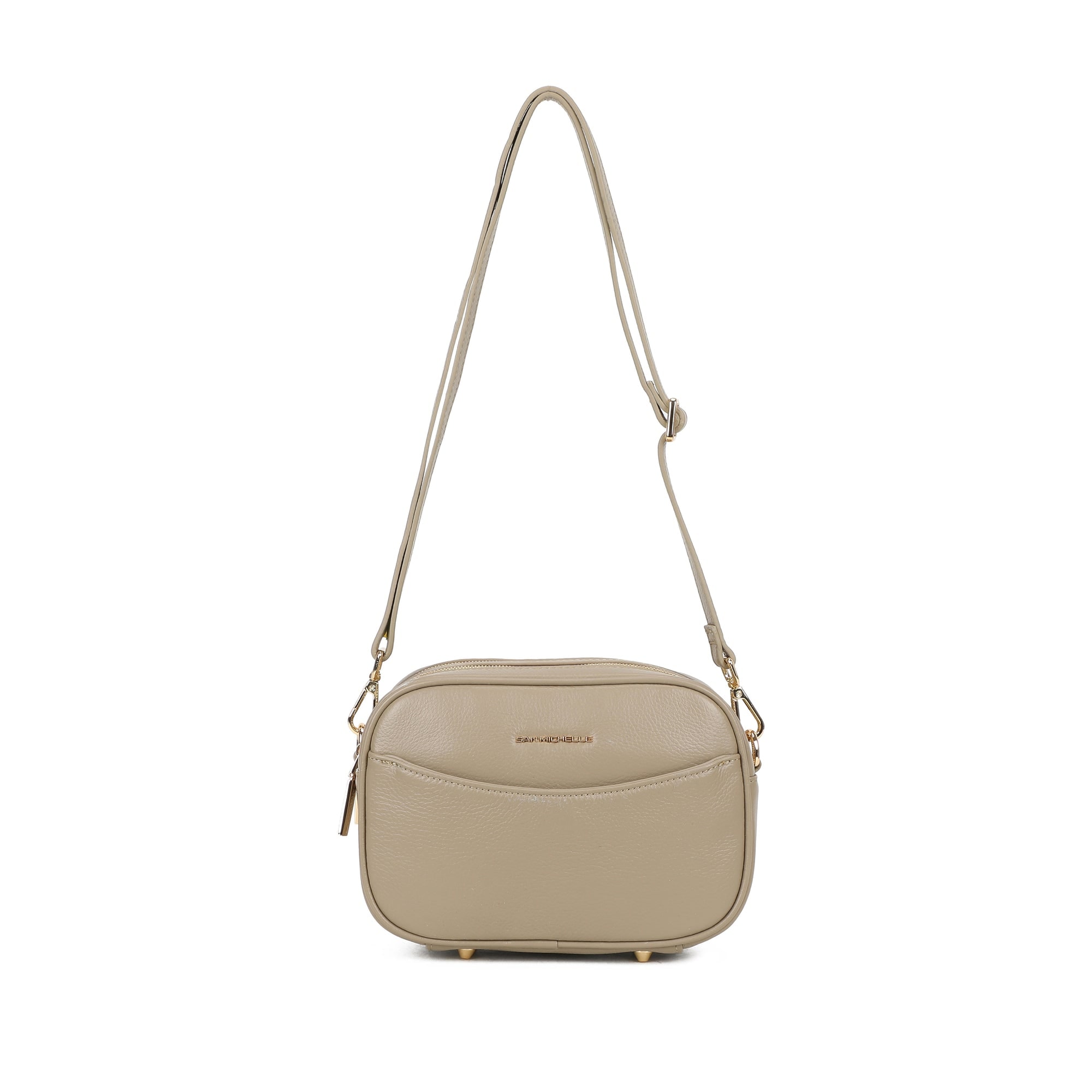 Lexi Leather Crossbody Bag - Khaki