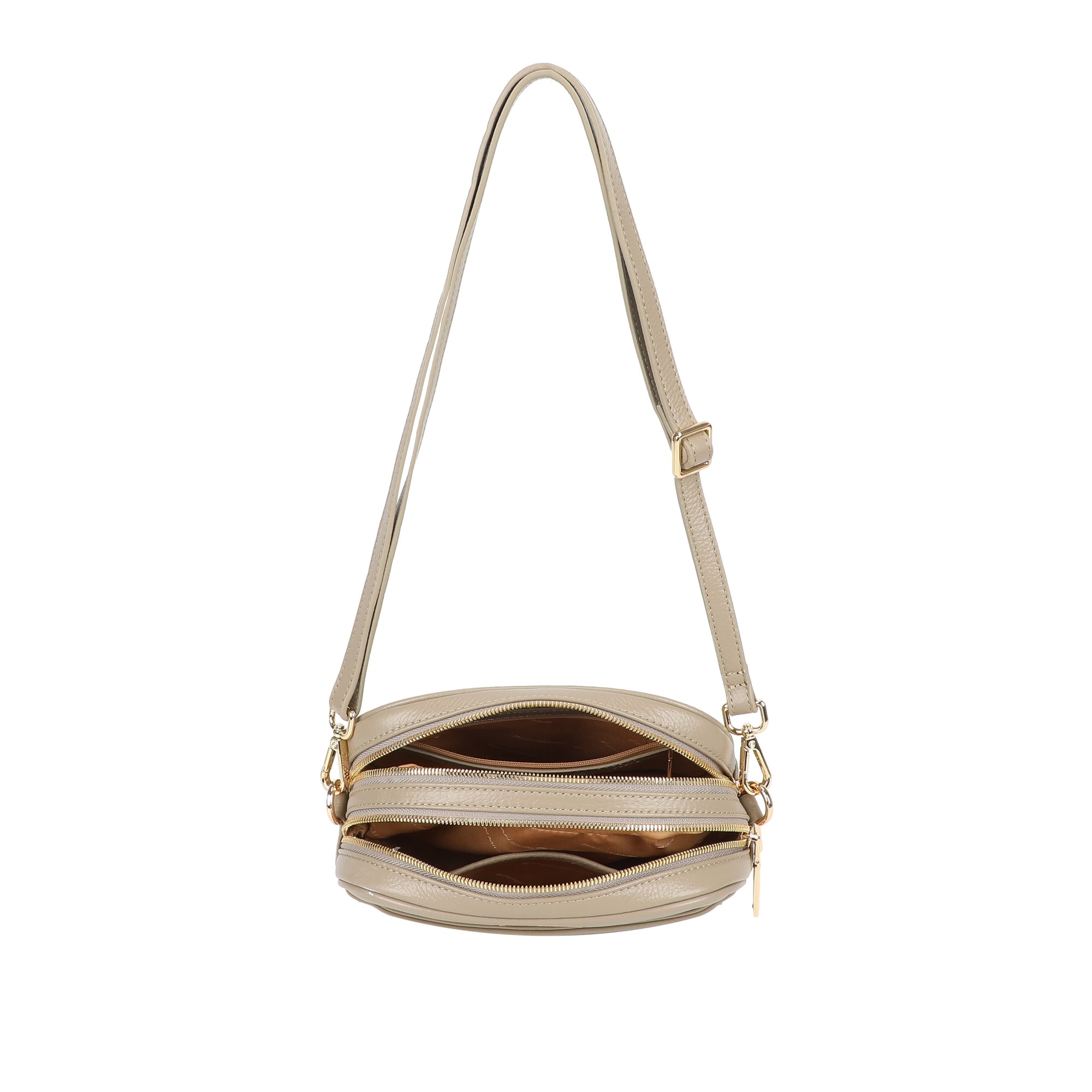 Lexi Leather Crossbody Bag - Khaki view 5