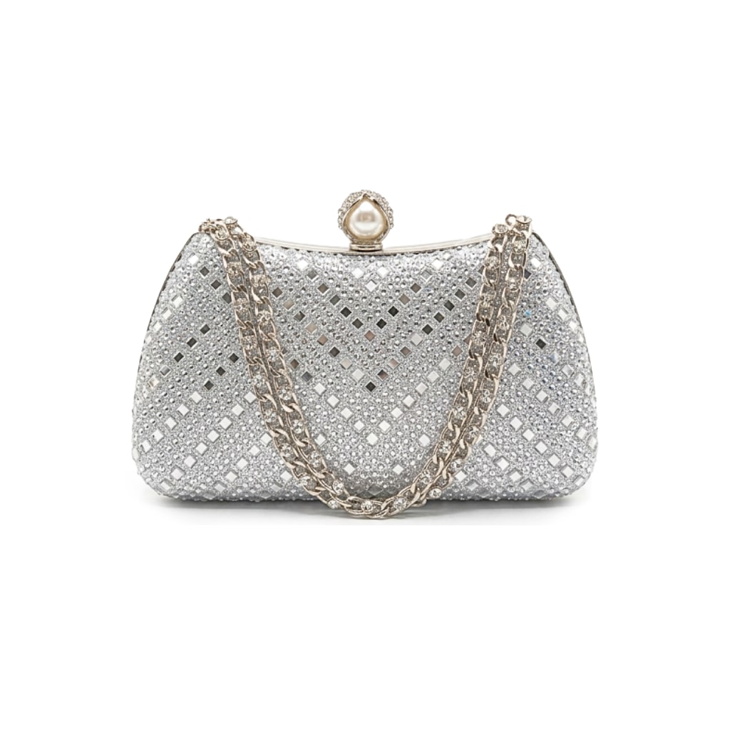 Luna Clutch Bag - Silver