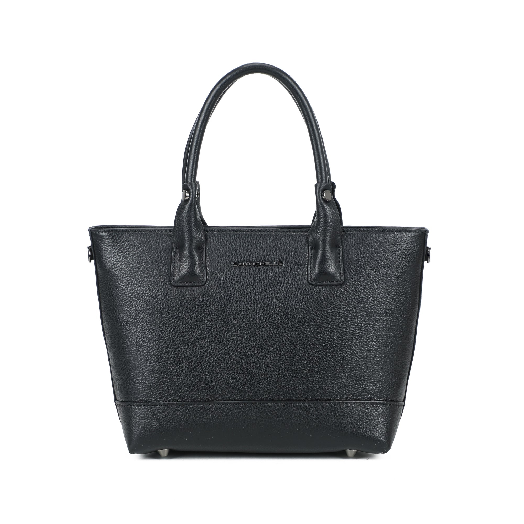 Mara Small Leather Tote Bag - Black
