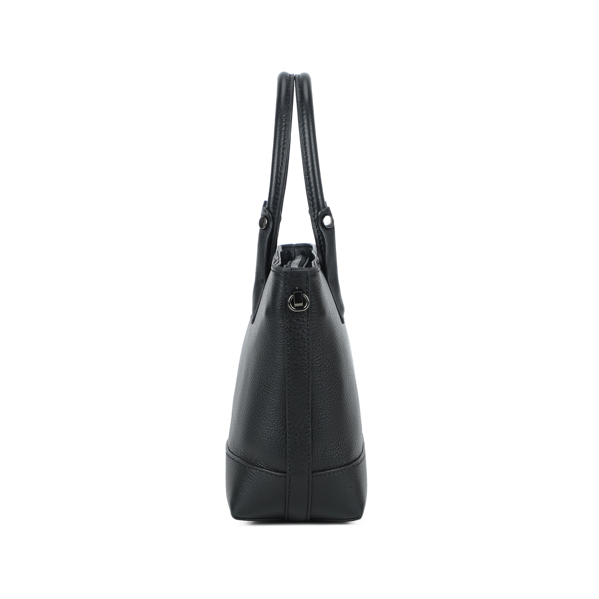 Mara Small Leather Tote Bag - Black view 3