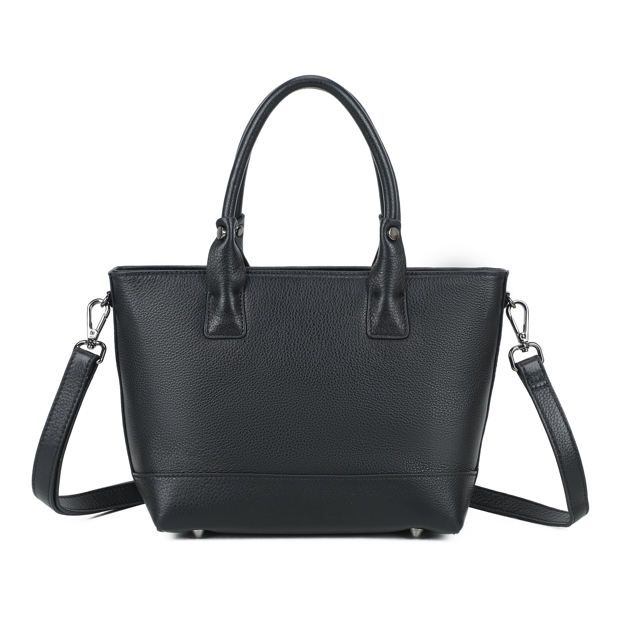 Mara Small Leather Tote Bag - Black view 4
