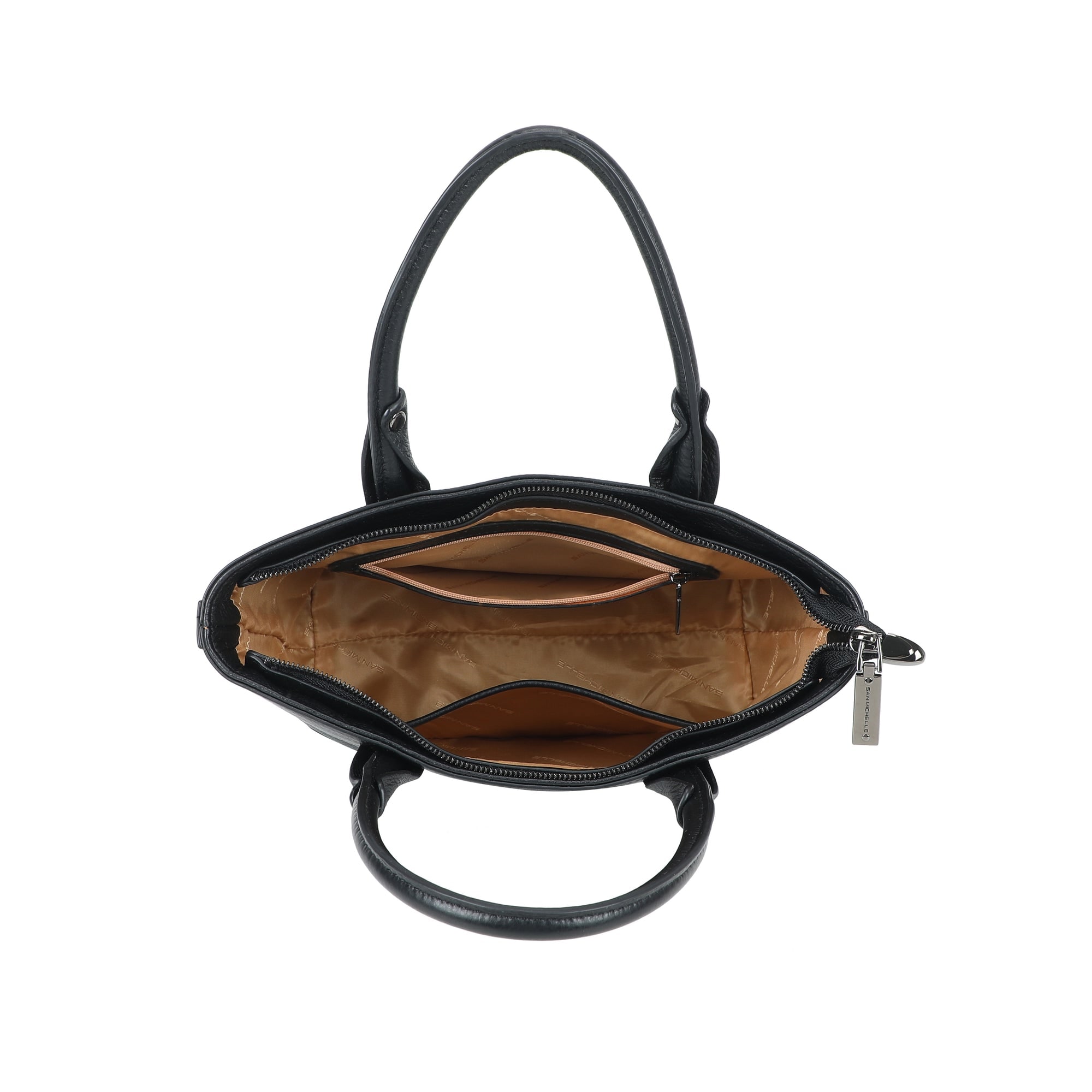 Mara Small Leather Tote Bag - Black view 5
