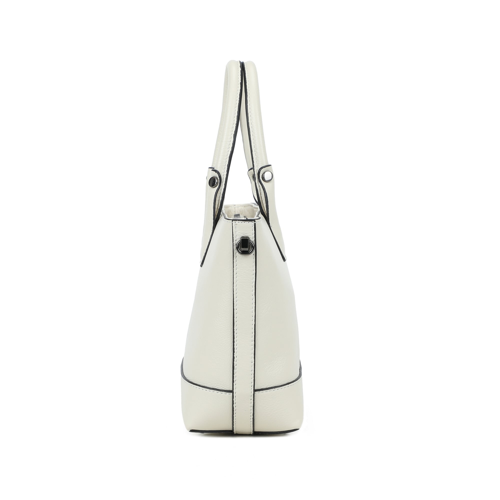 Mara Small Leather Tote Bag - Cream view 3