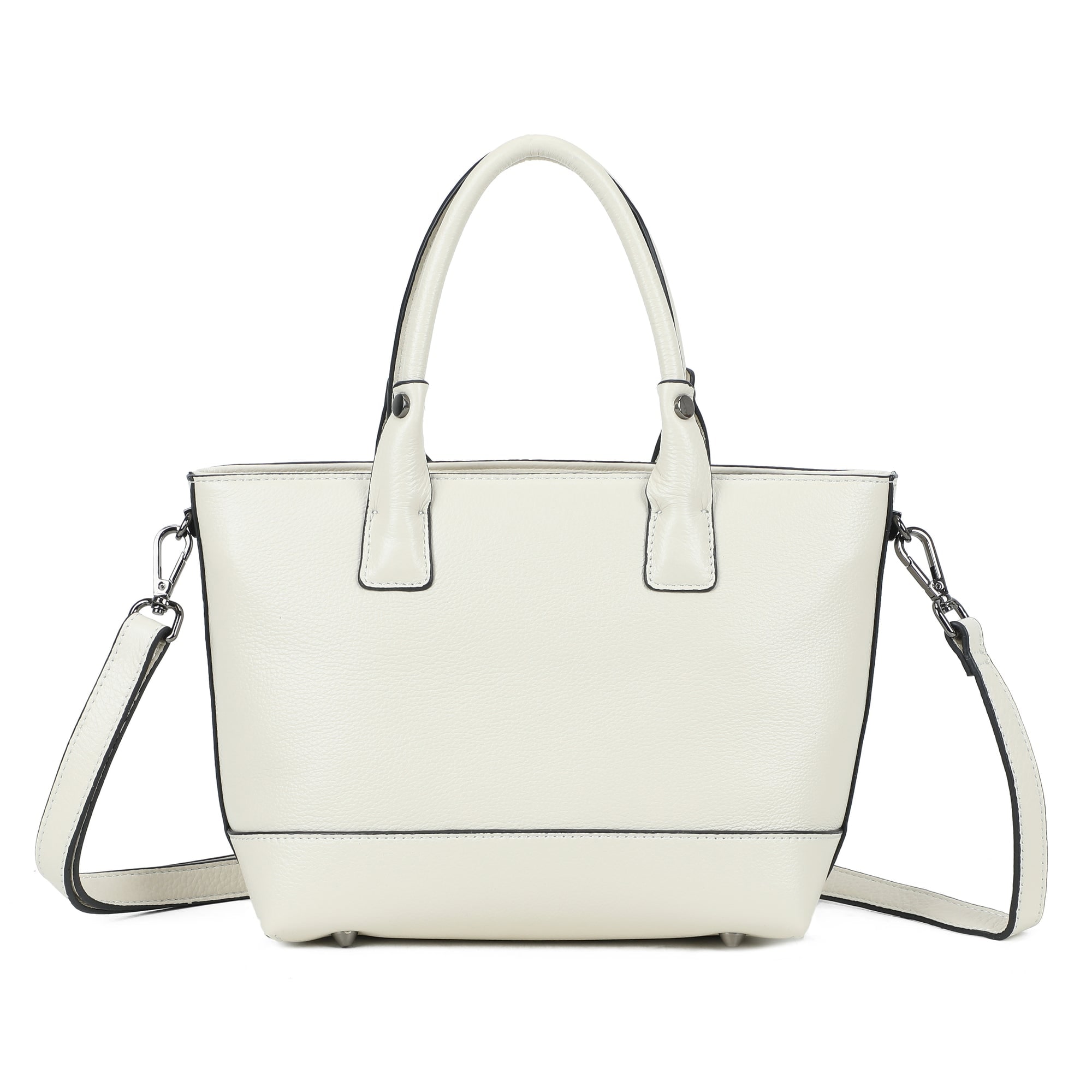 Mara Small Leather Tote Bag - Cream view 4