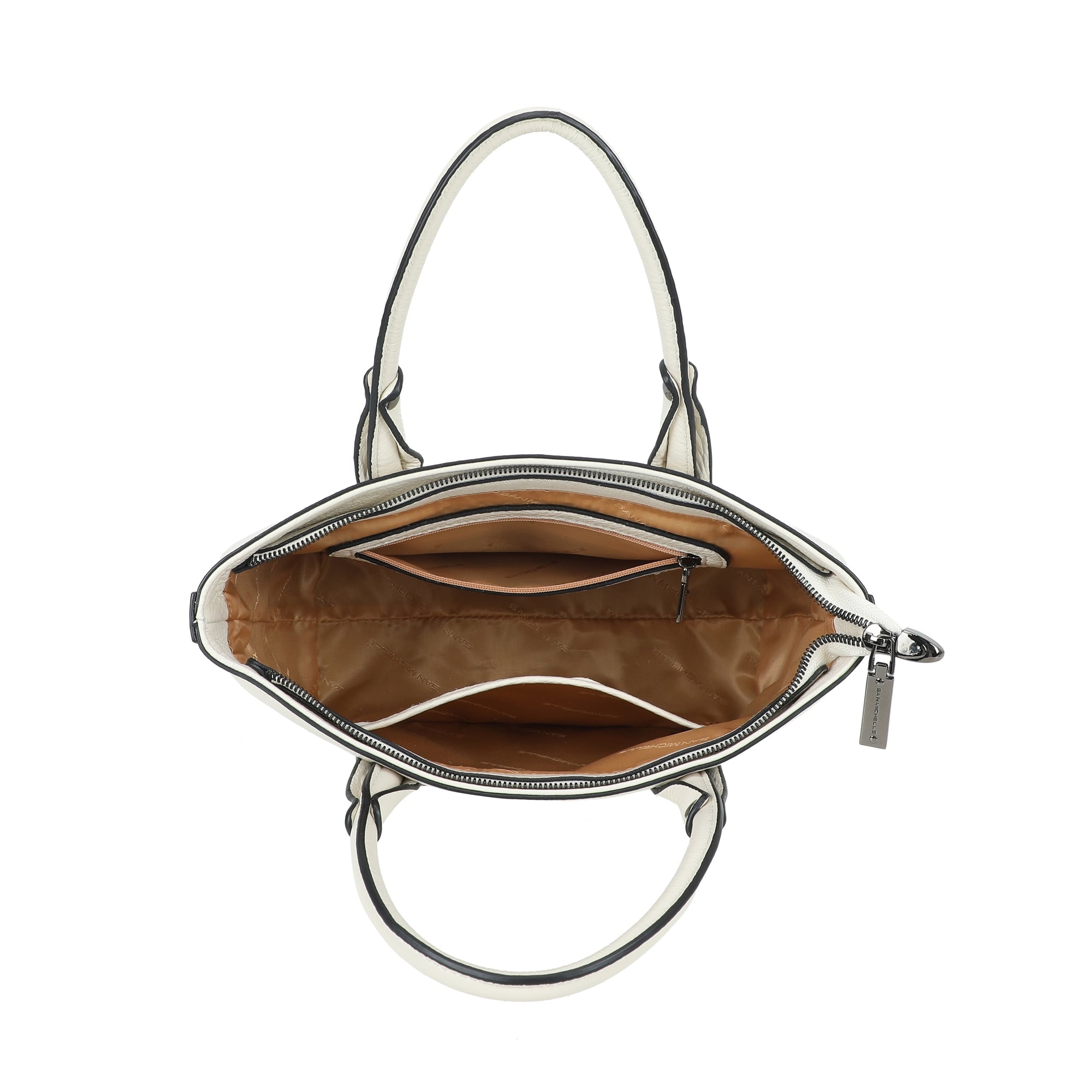 Mara Small Leather Tote Bag - Cream view 5