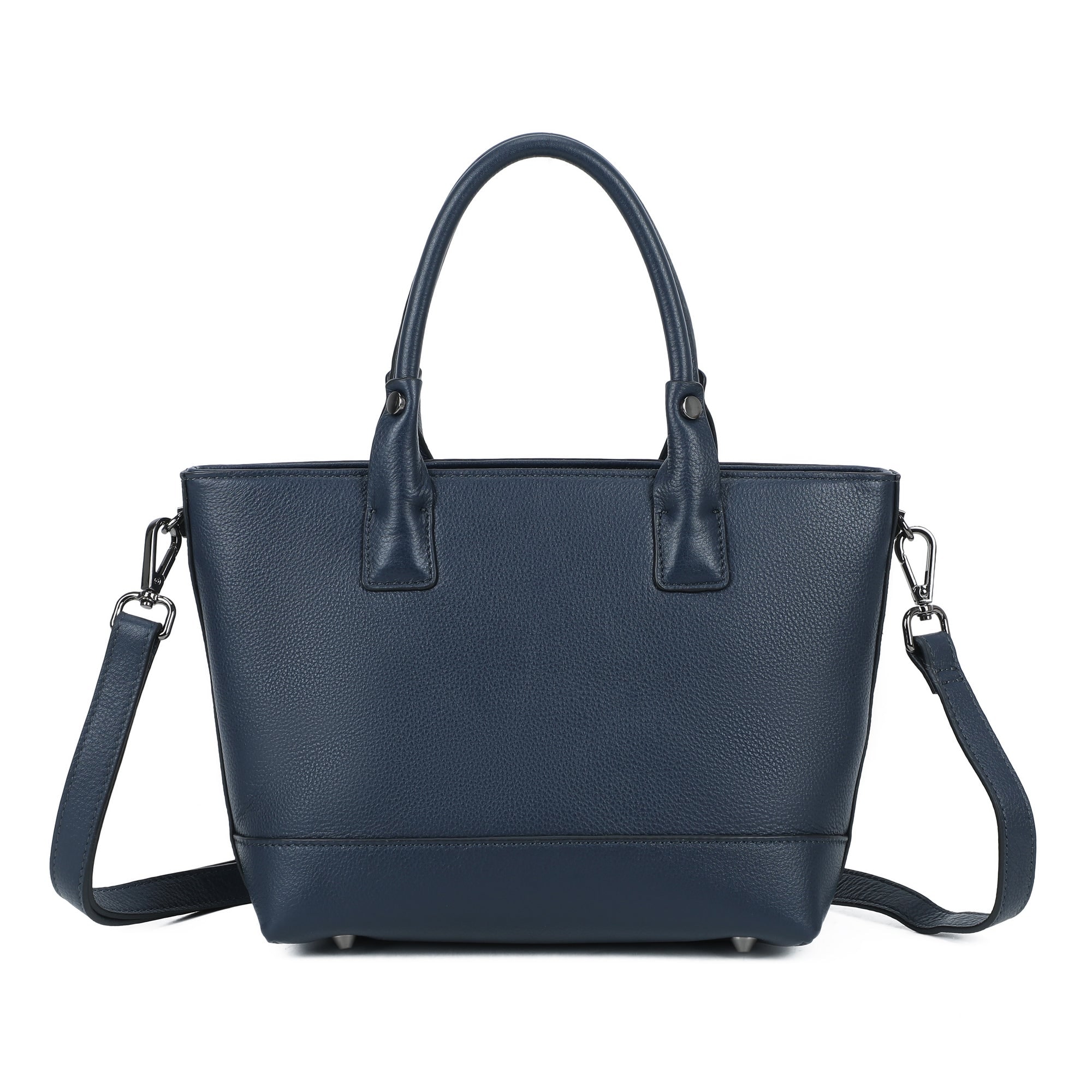 Mara Small Leather Tote Bag - Navy view 3