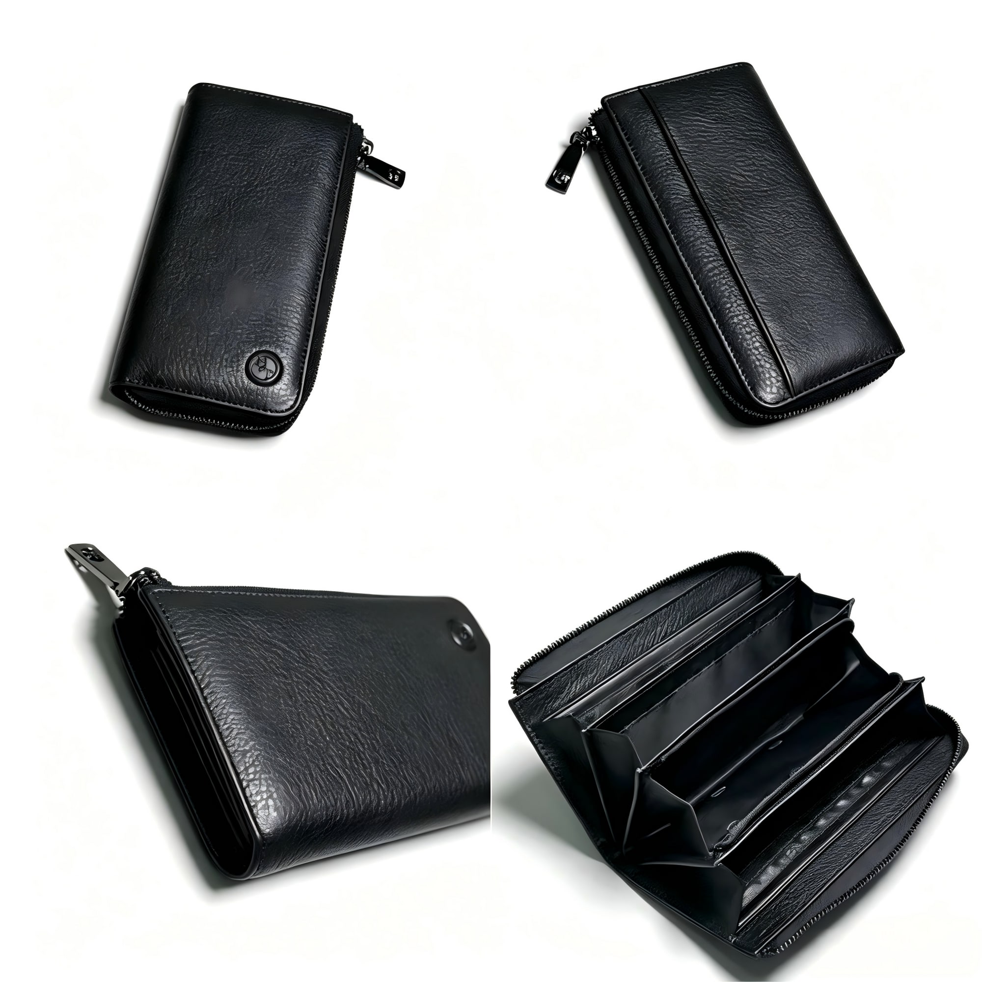 Camden Long Leather Wallet - Black view 3