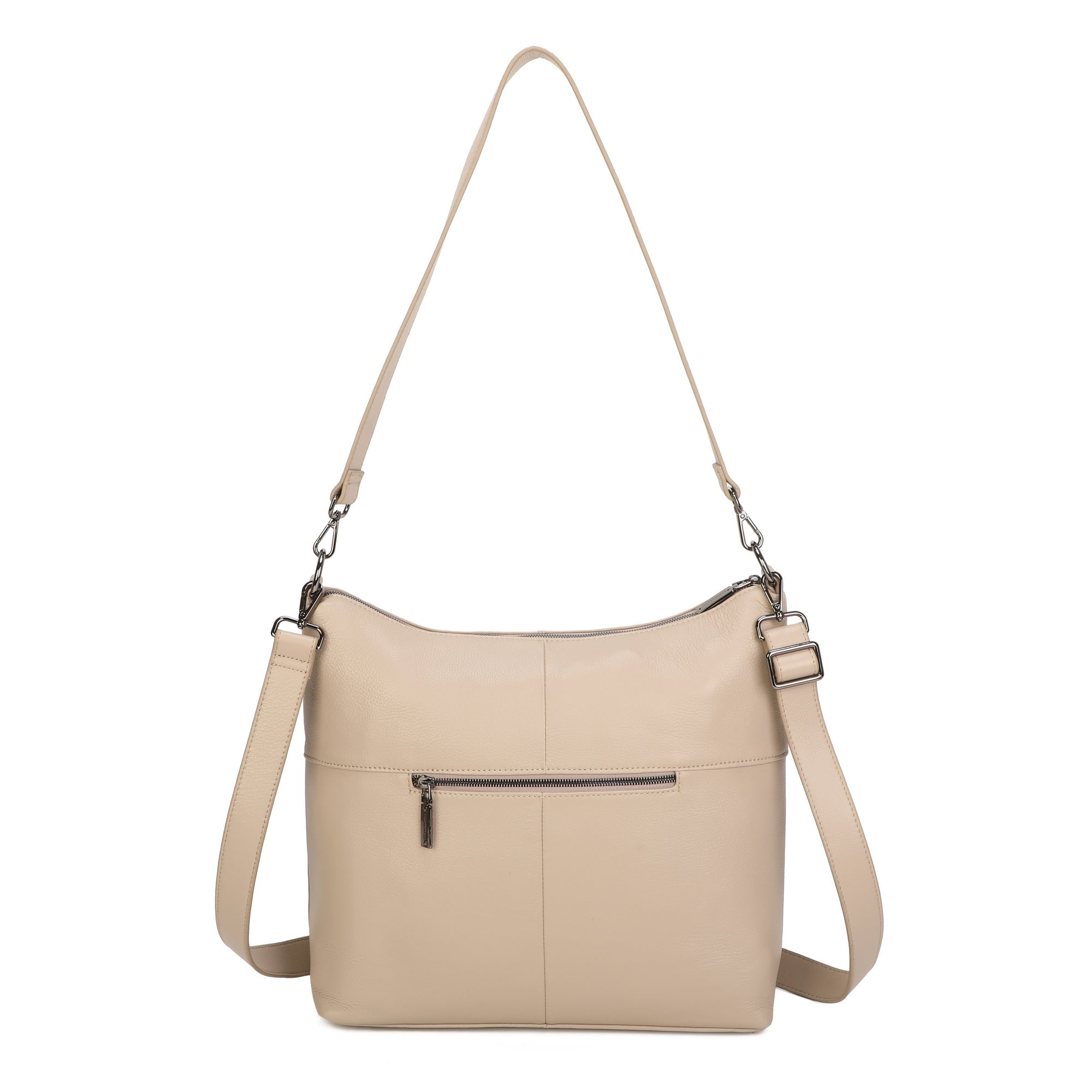 Mitch Leather Shoulder Bag - Beige view 3
