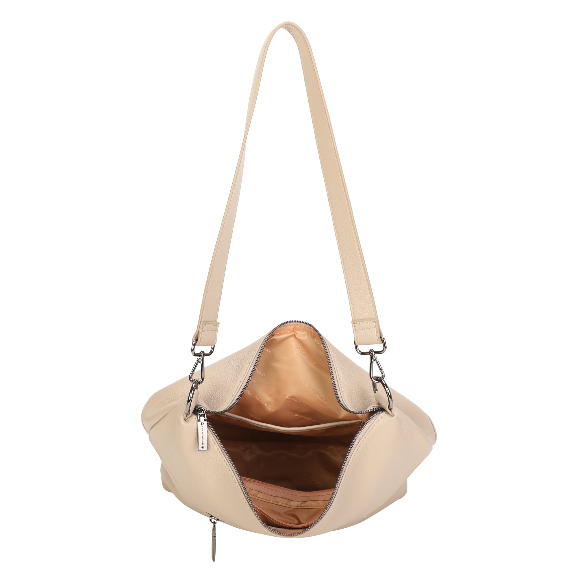 Mitch Leather Shoulder Bag - Beige view 4