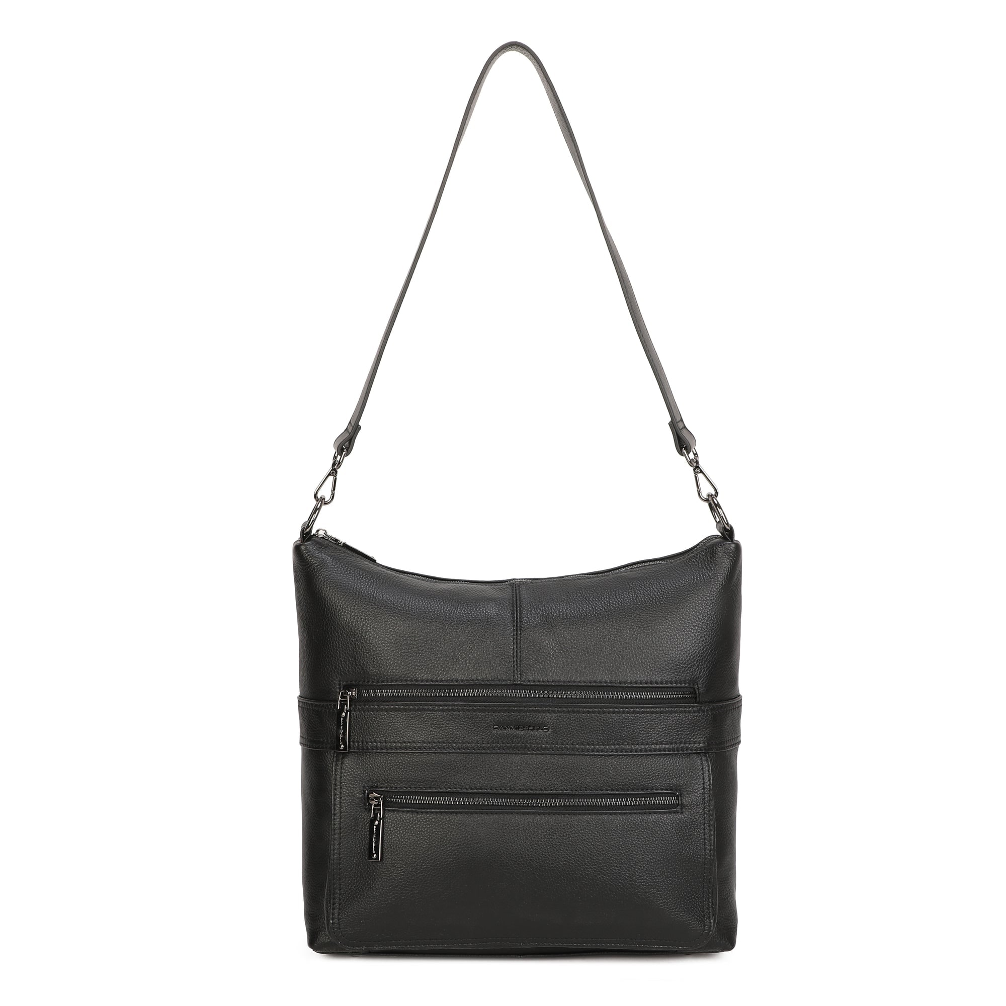 Mitch Leather Shoulder Bag - Black