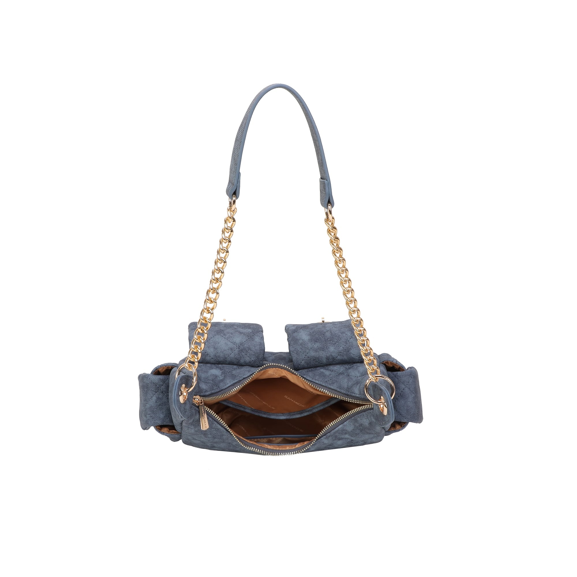 Naomi Shoulder Bag - Denim Blue view 4