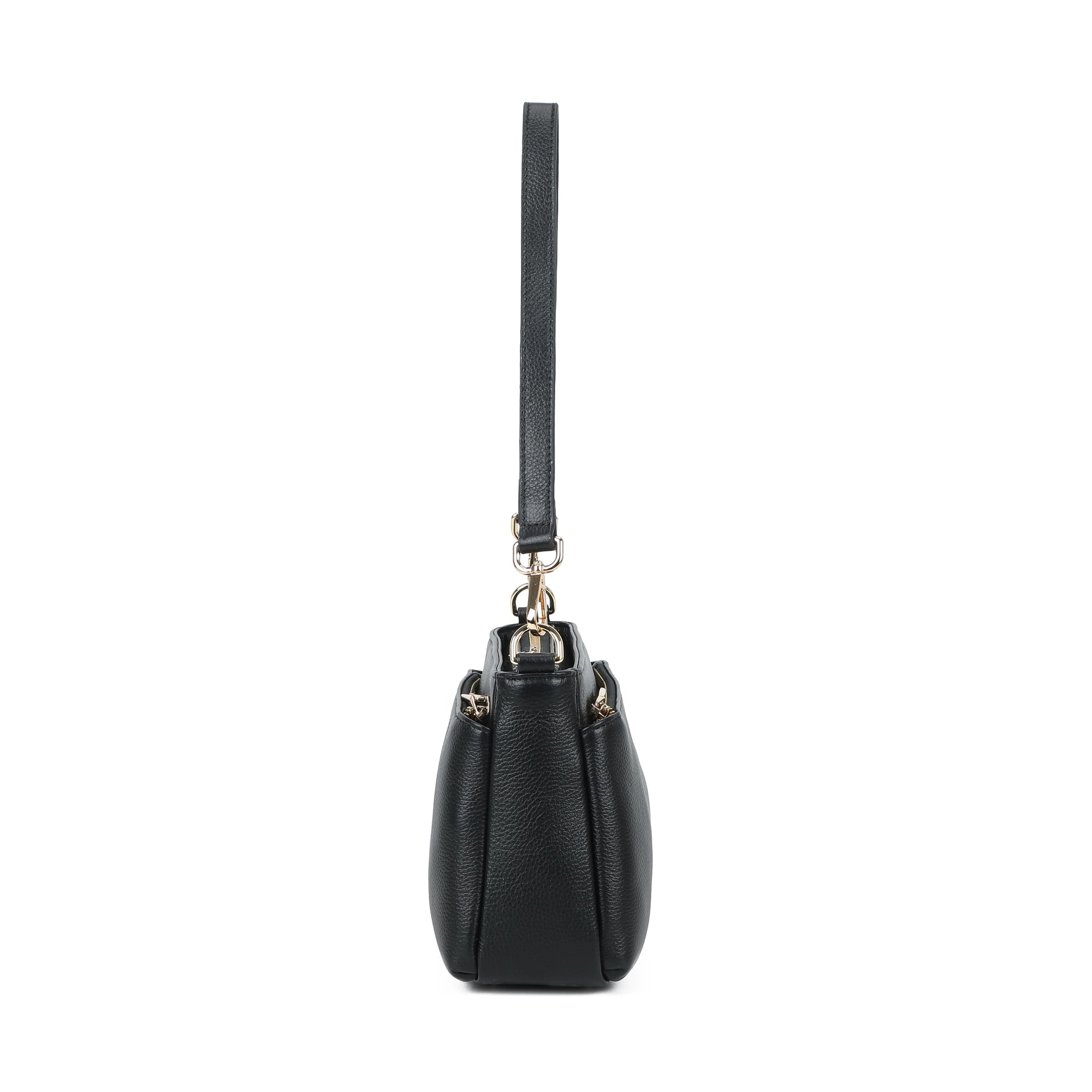 Noelle Leather Shoulder Bag - Black view 3
