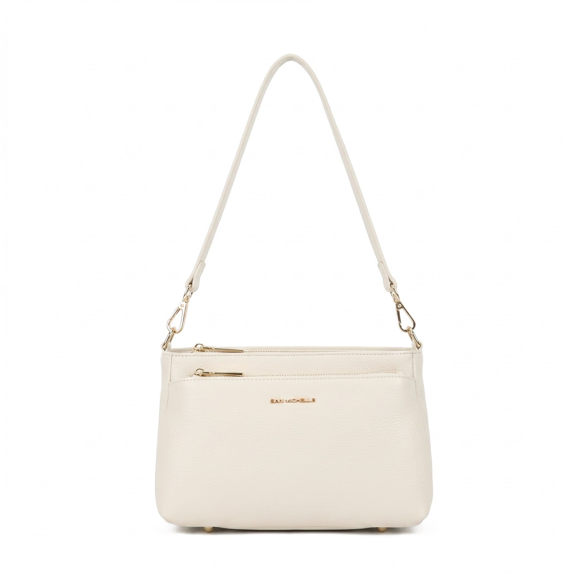 Noelle Leather Shoulder Bag - Cream