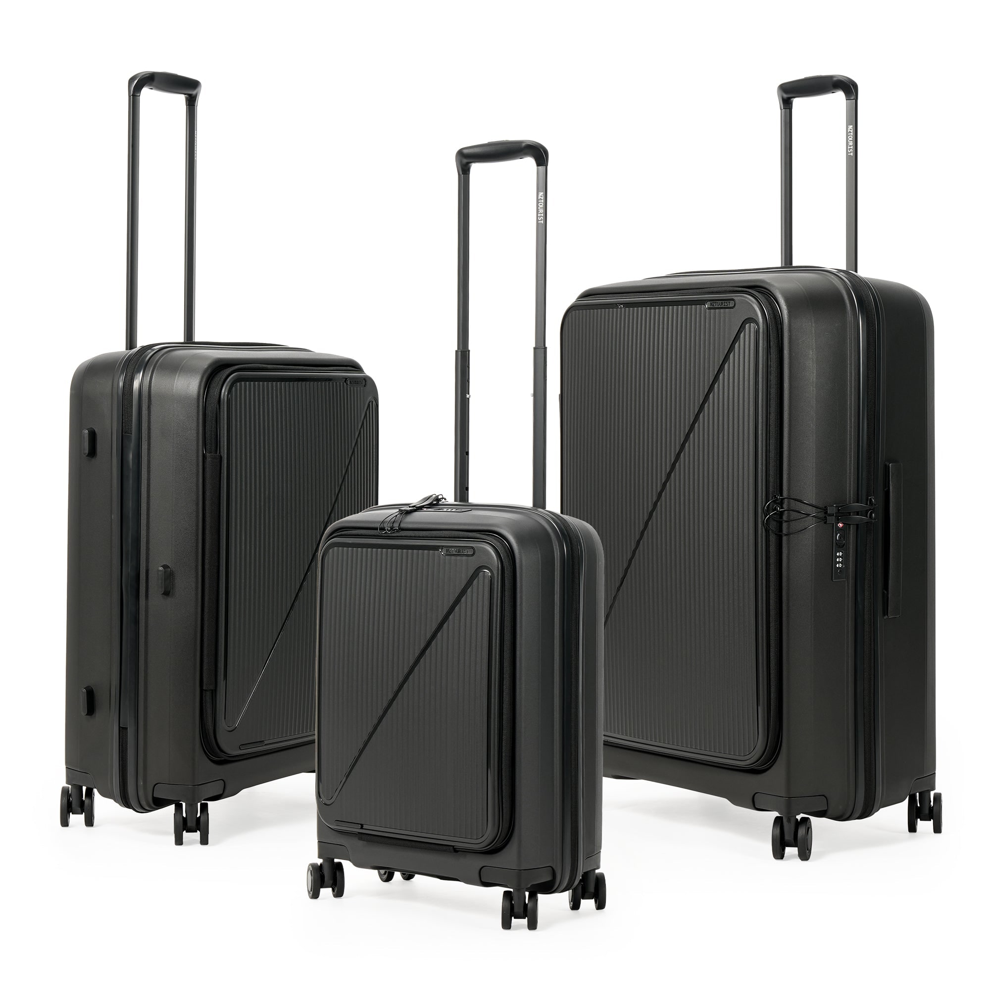 NZTourist Primo Dual Open 66cm Suitcase - Black view 5