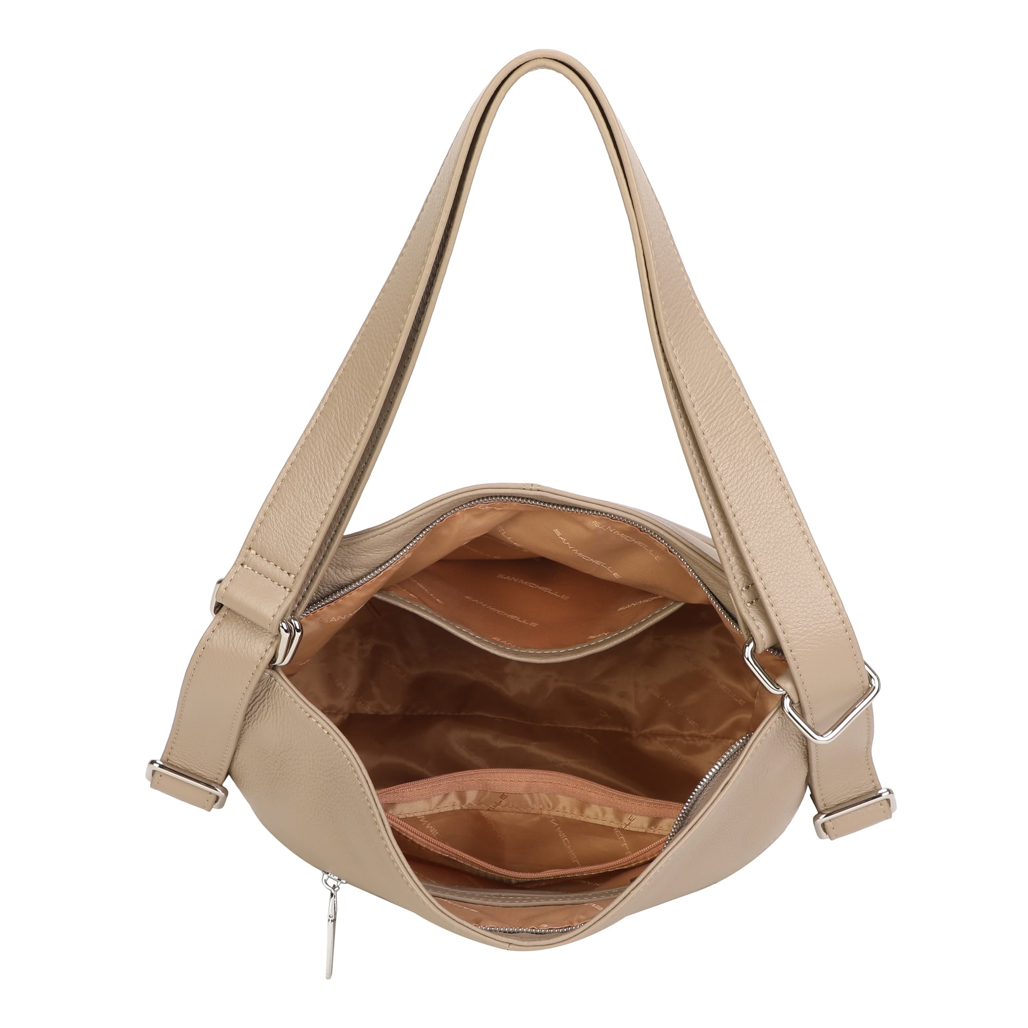 Paula Leather Convertible Shoulder Bag - Taupe view 4