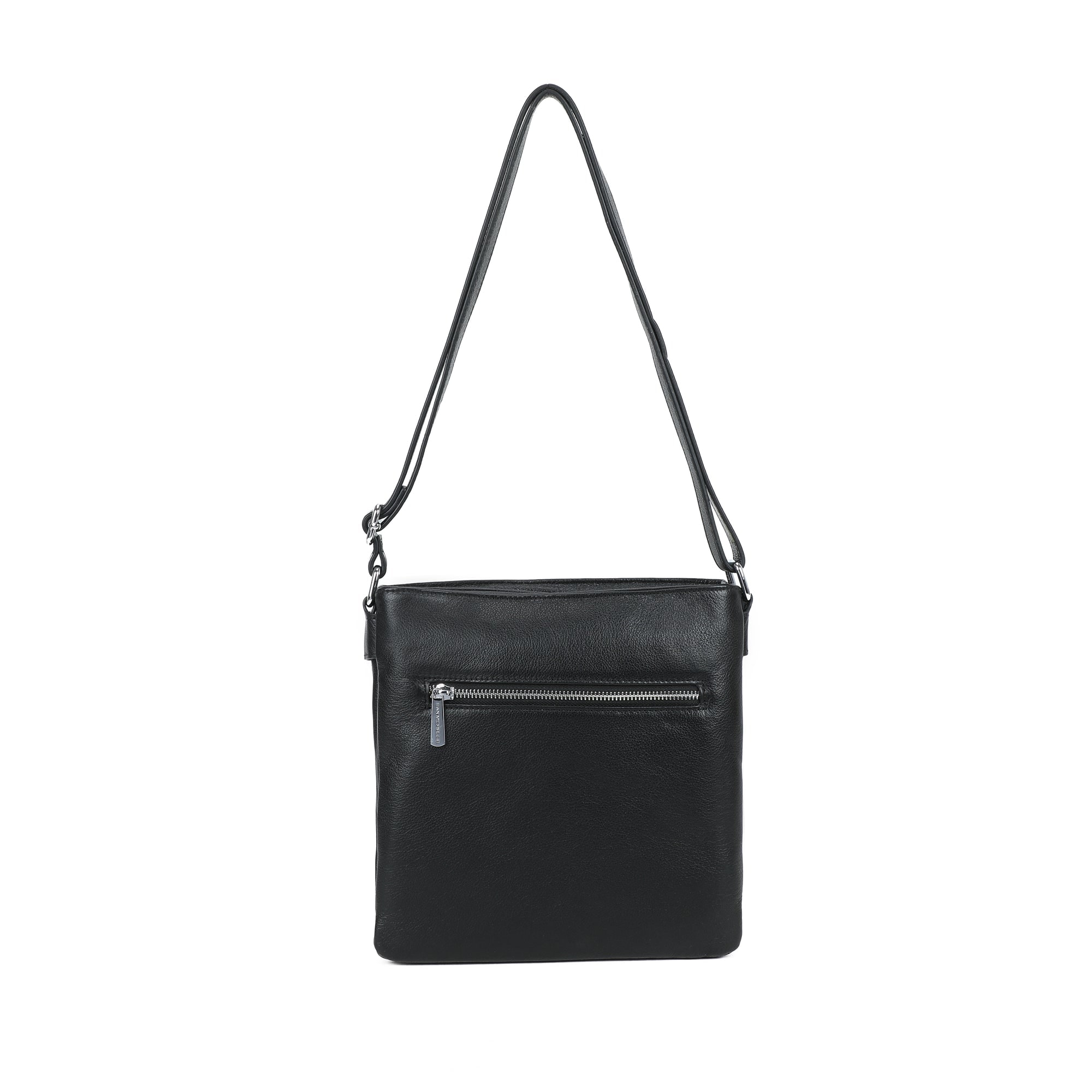Polly Leather Crossbody Bag - Black view 3