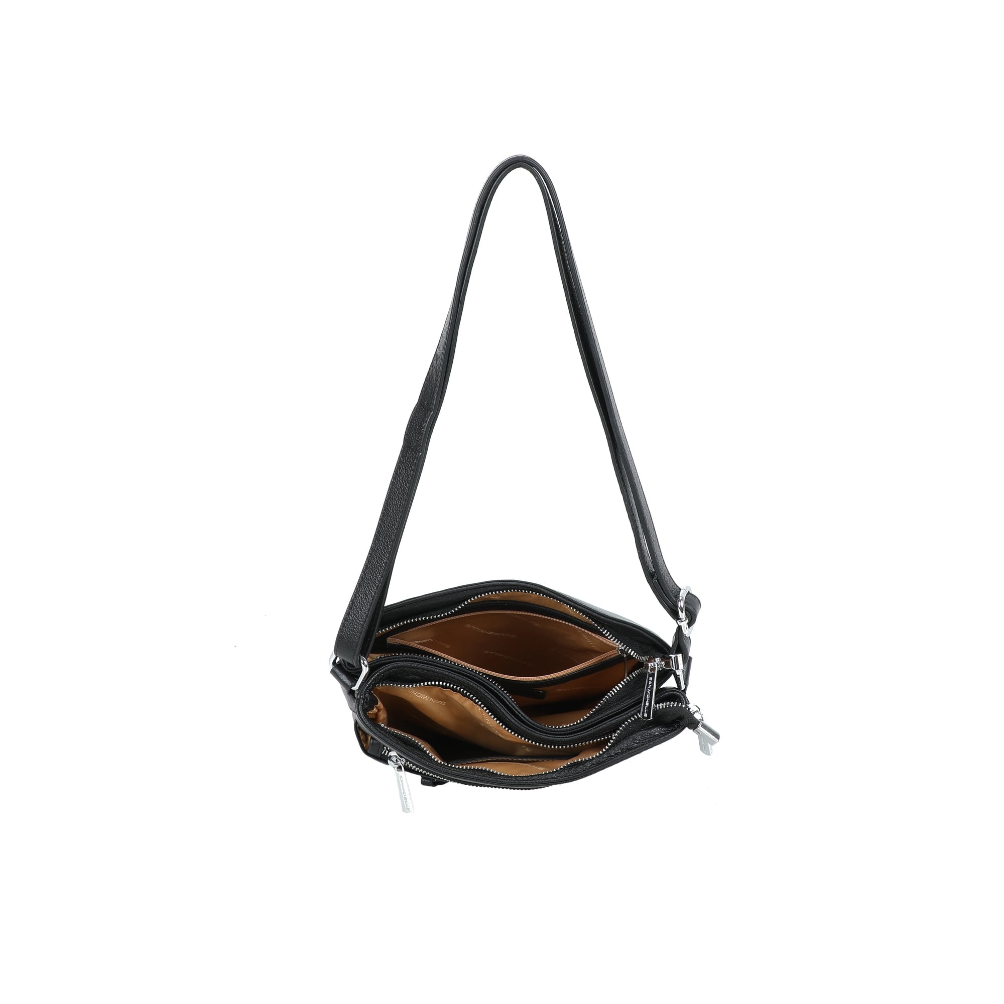 Polly Leather Crossbody Bag - Black view 4