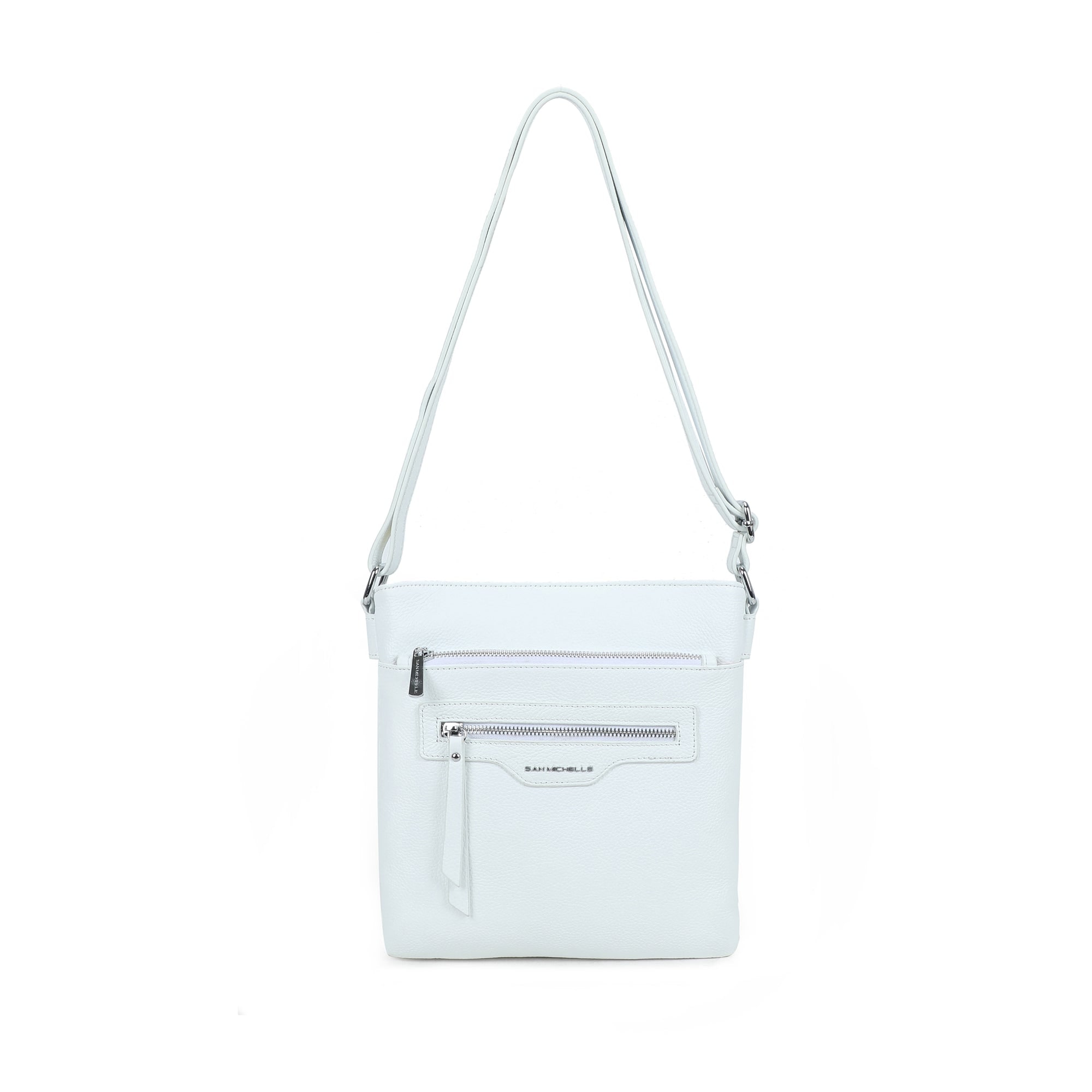 Polly Leather Crossbody Bag - White