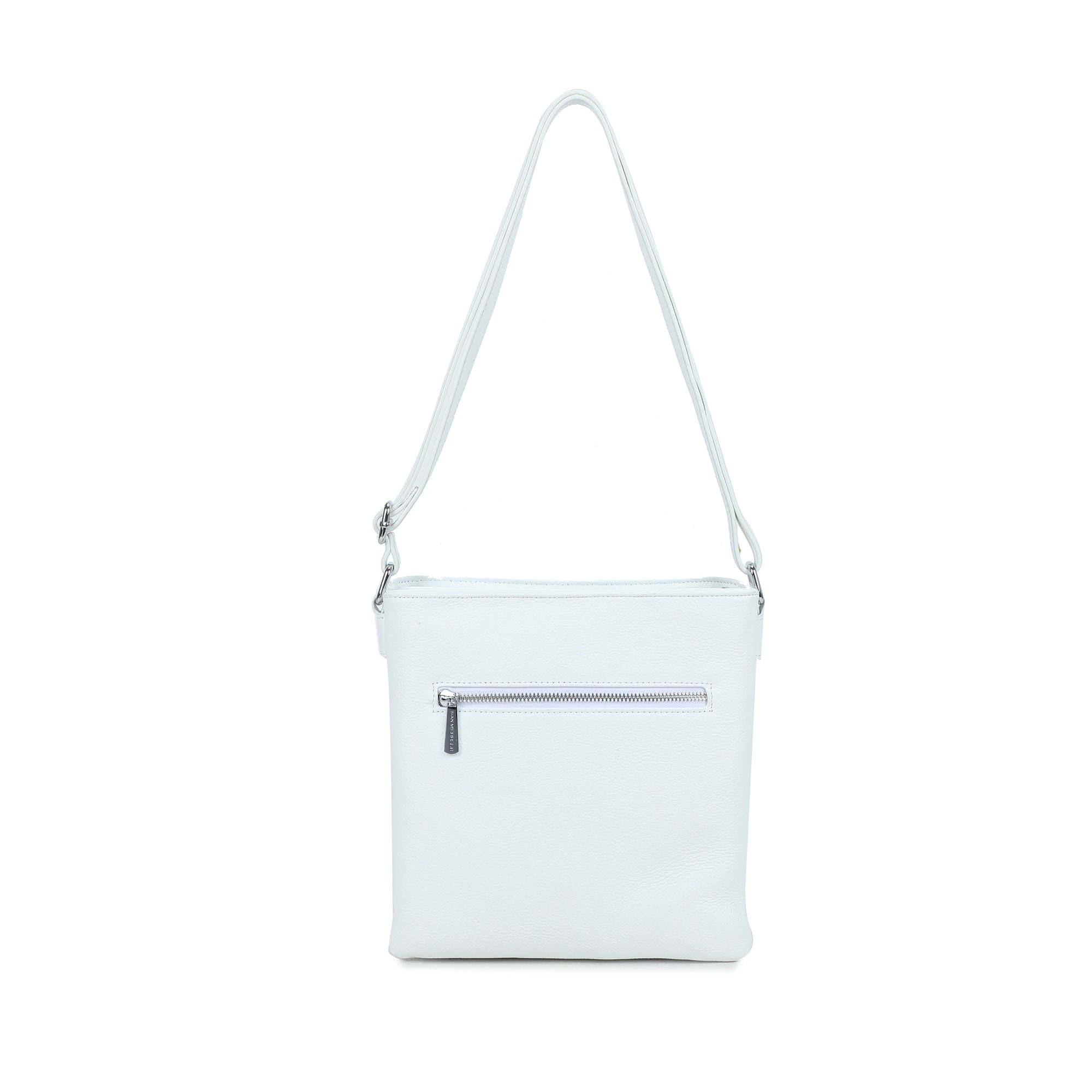 Polly Leather Crossbody Bag - White view 3