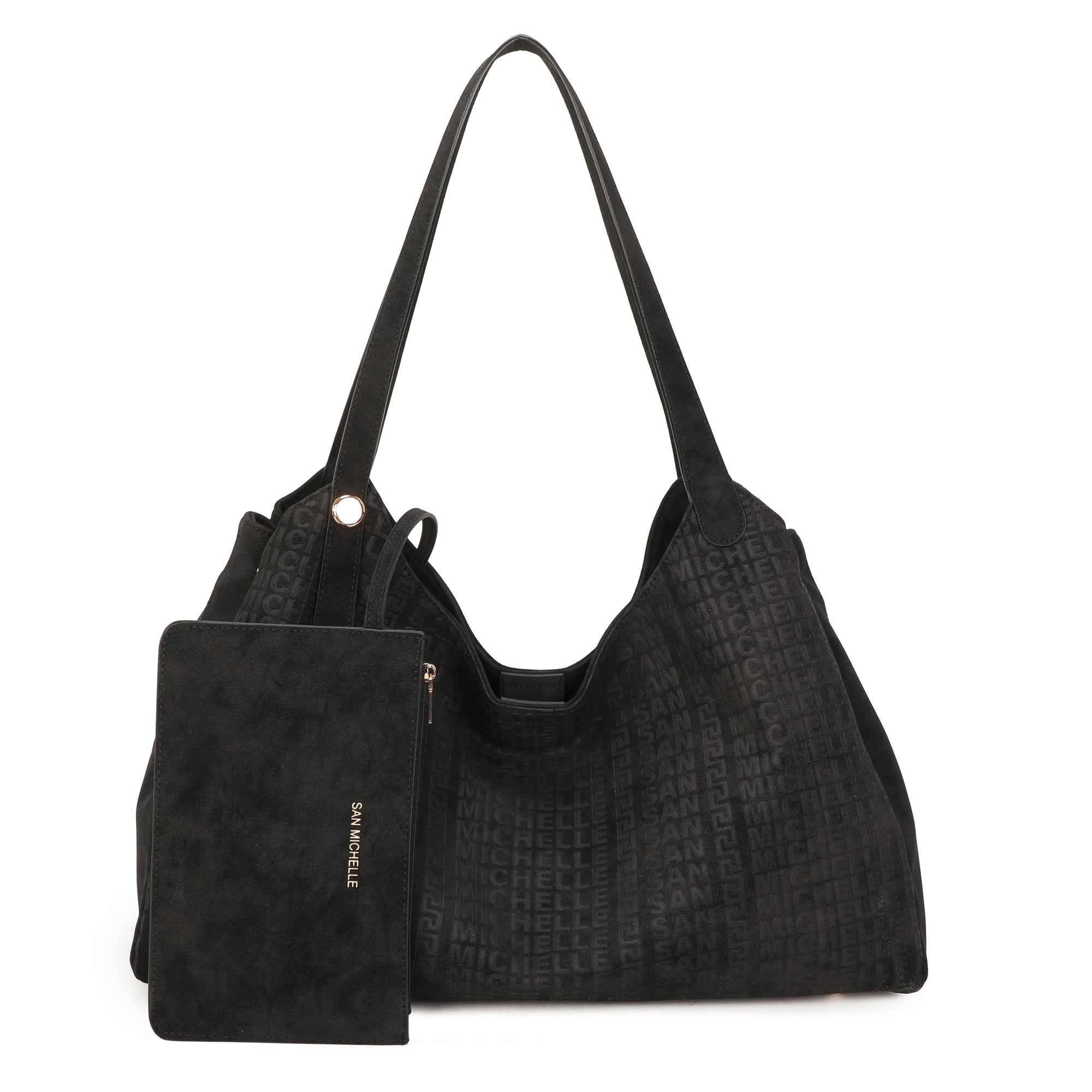 Reva Suede Hobo Bag - Black