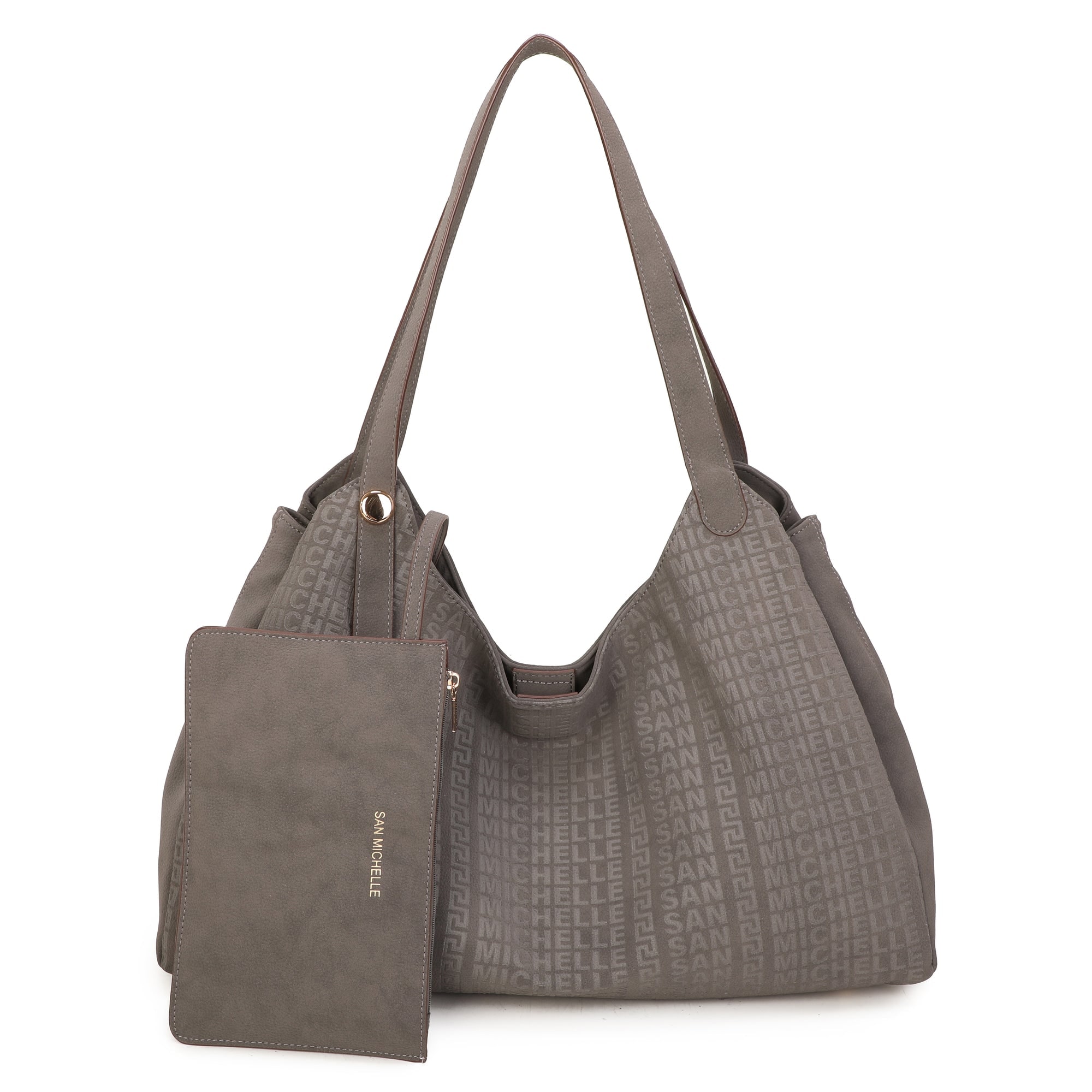 Reva Suede Hobo Bag - Grey