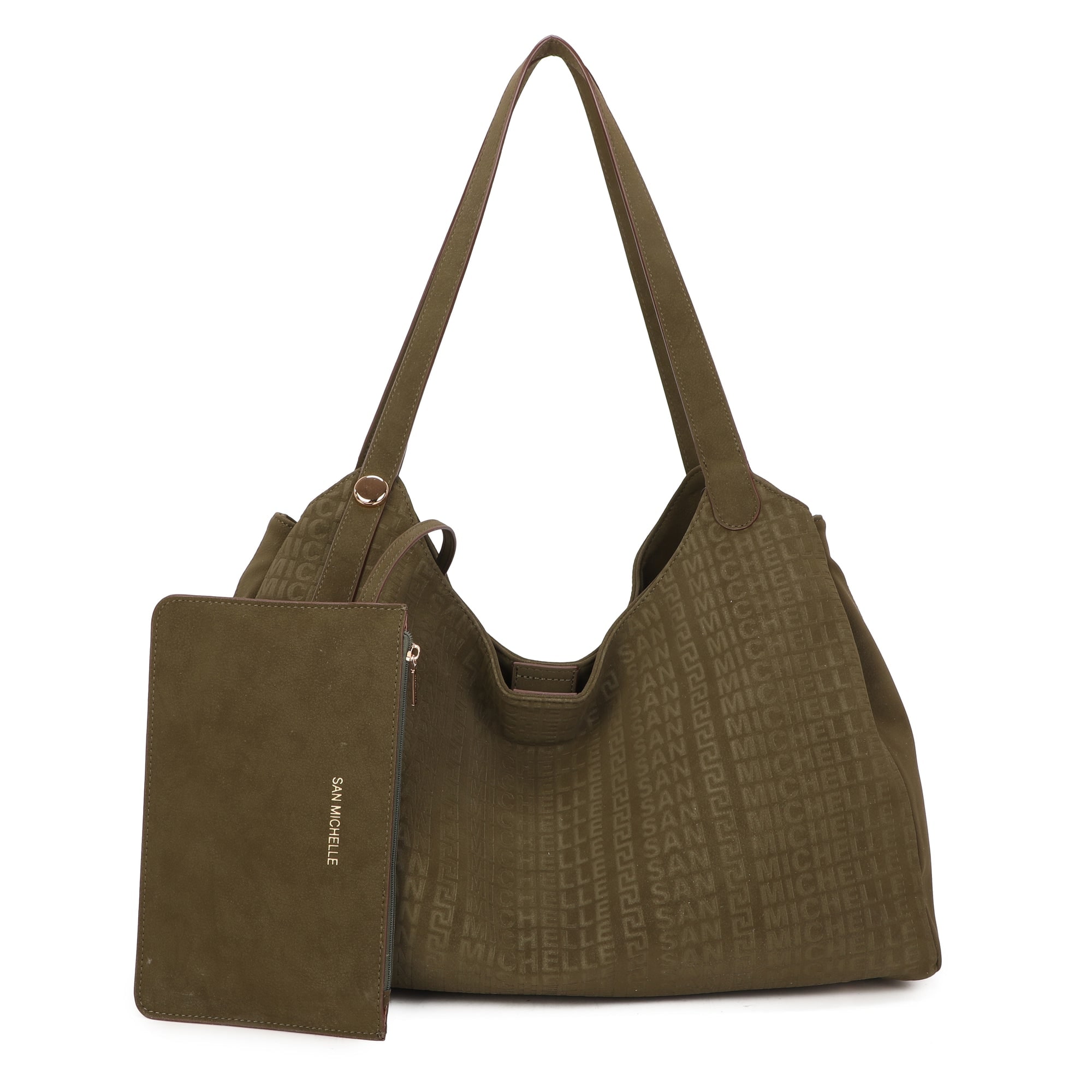 Reva Suede Hobo Bag - Olive Green