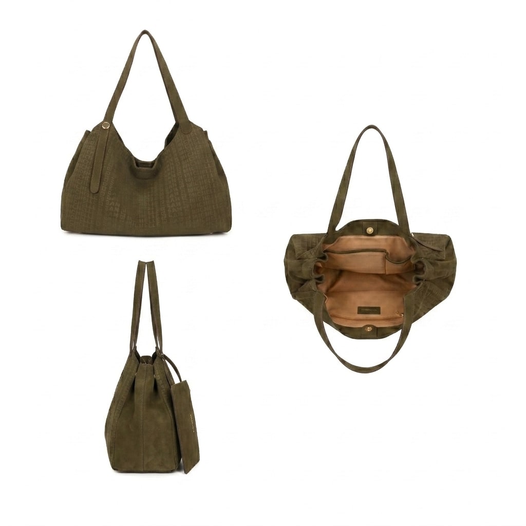 Reva Suede Hobo Bag - Olive Green view 3