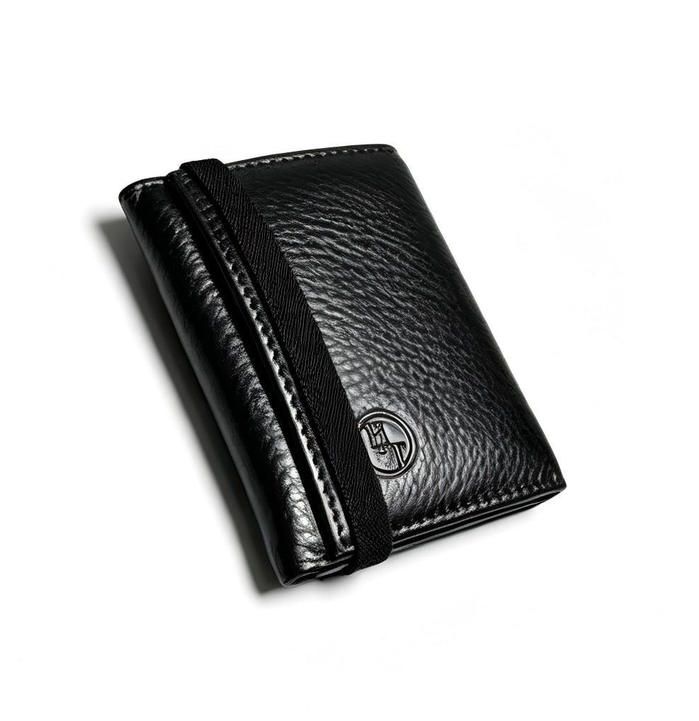 Hudson Trifold Leather Wallet - Black