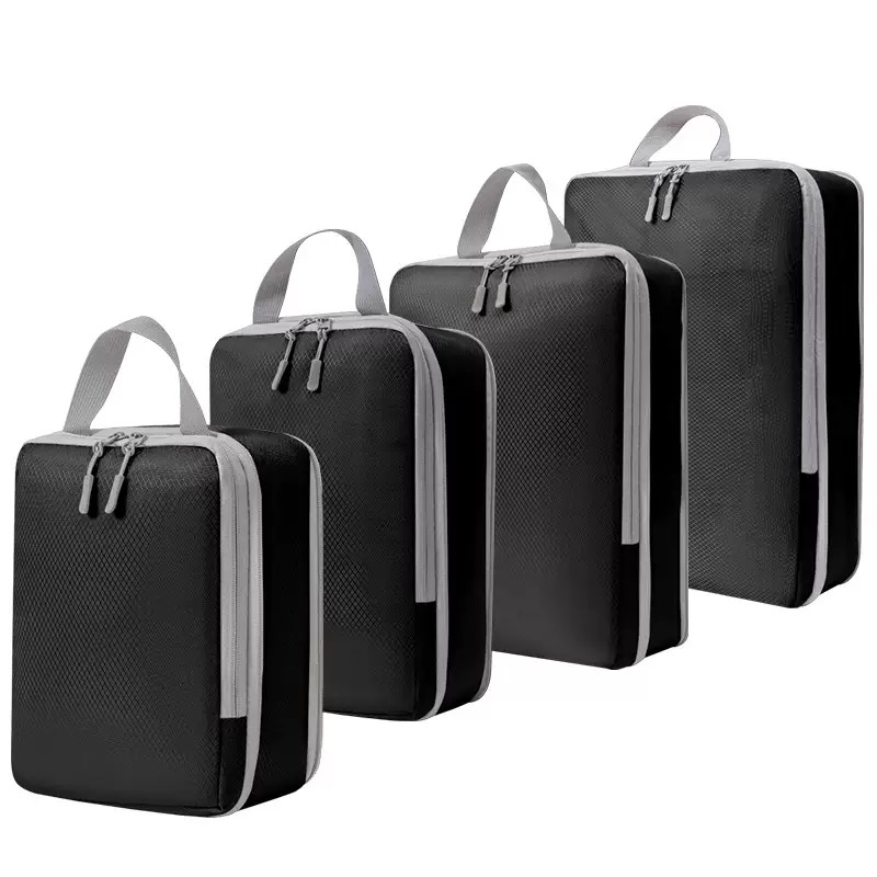 San Michelle Travel Packing Cube Set - 4 Piece - Compressible - Black