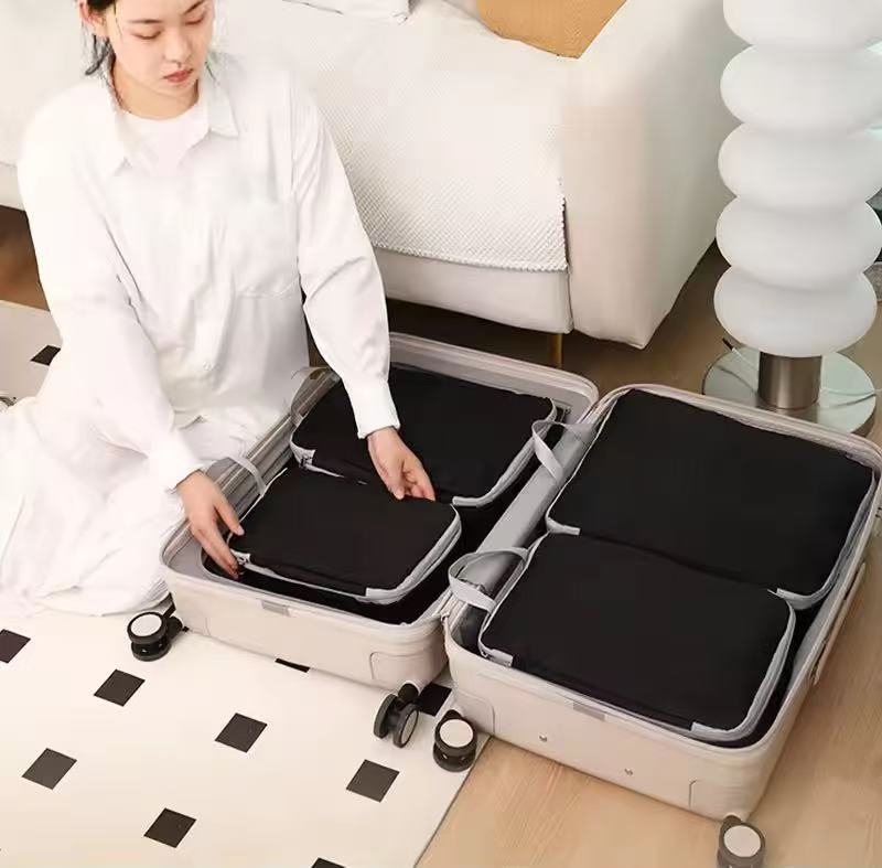 San Michelle Travel Packing Cube Set - 4 Piece - Compressible - Black view 4
