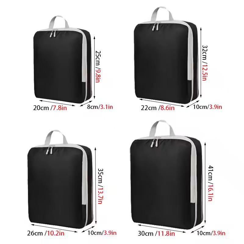San Michelle Travel Packing Cube Set - 4 Piece - Compressible - Black view 6