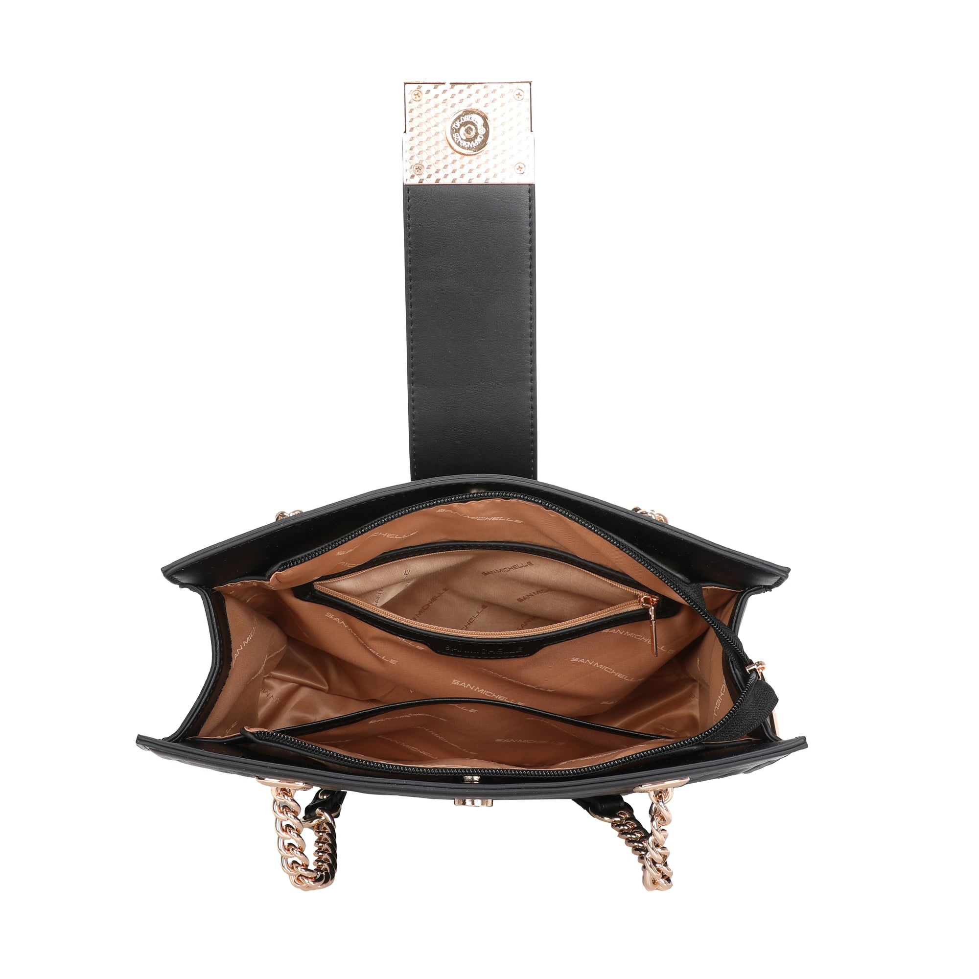 Sofia Chained Tote Bag - Black view 5