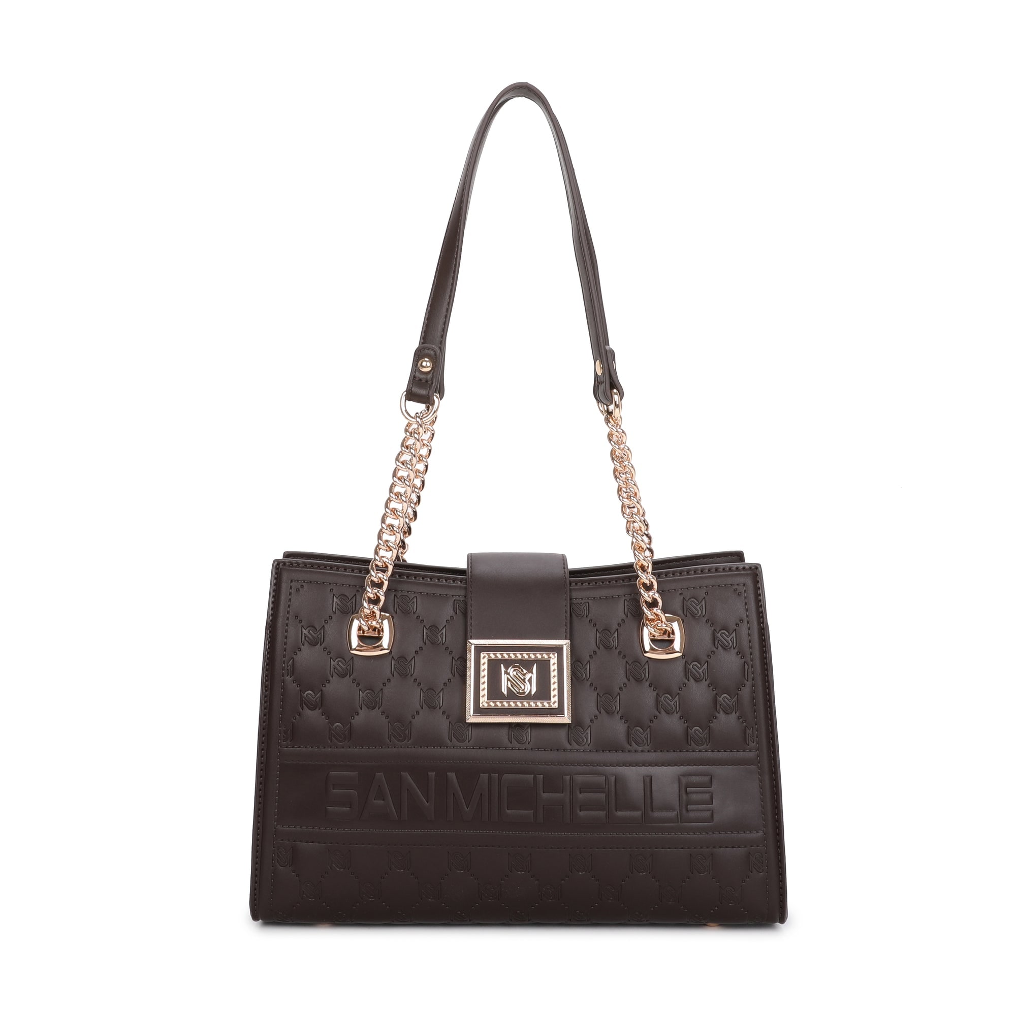 Sofia Chained Tote Bag - Coffee
