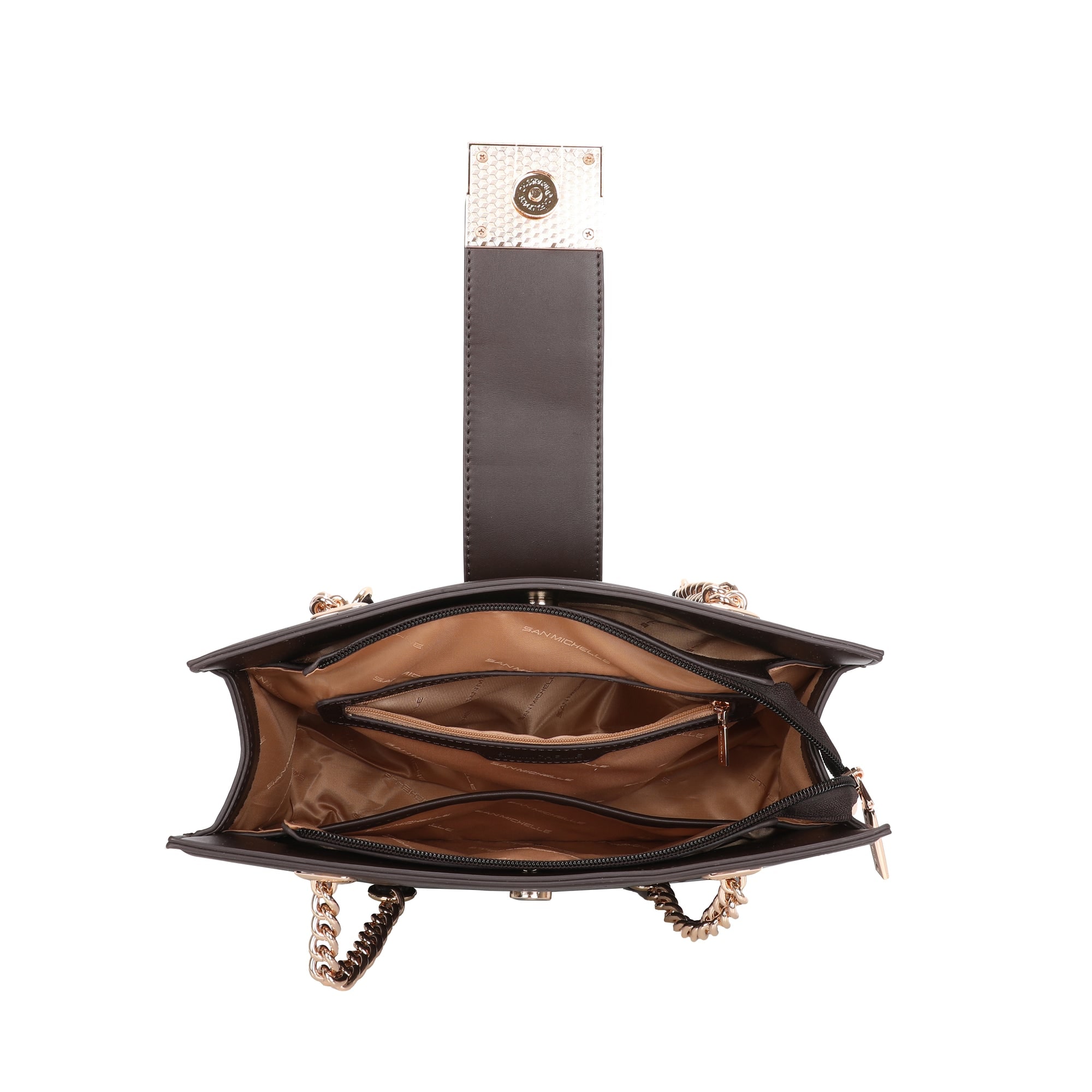 Sofia Chained Tote Bag - Coffee view 5