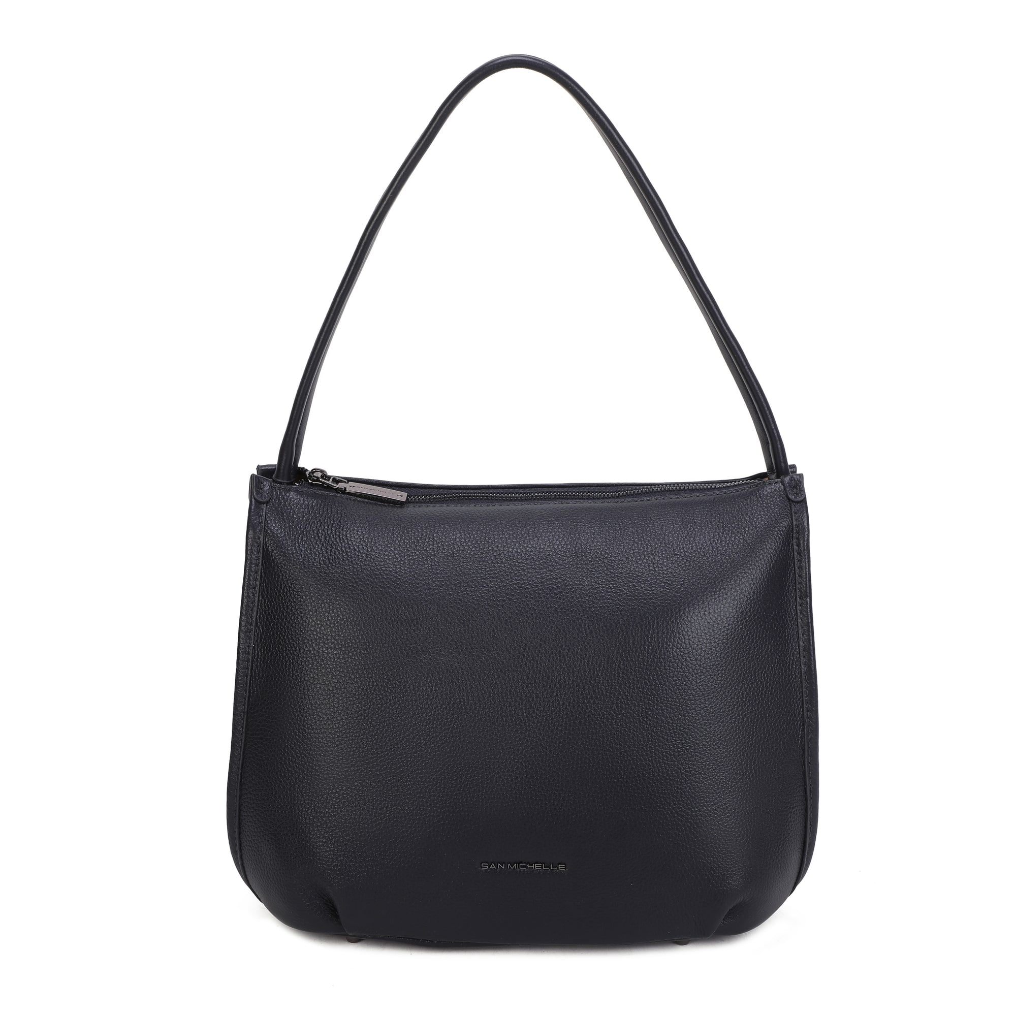 Sola Leather Shoulder Bag - Navy Blue