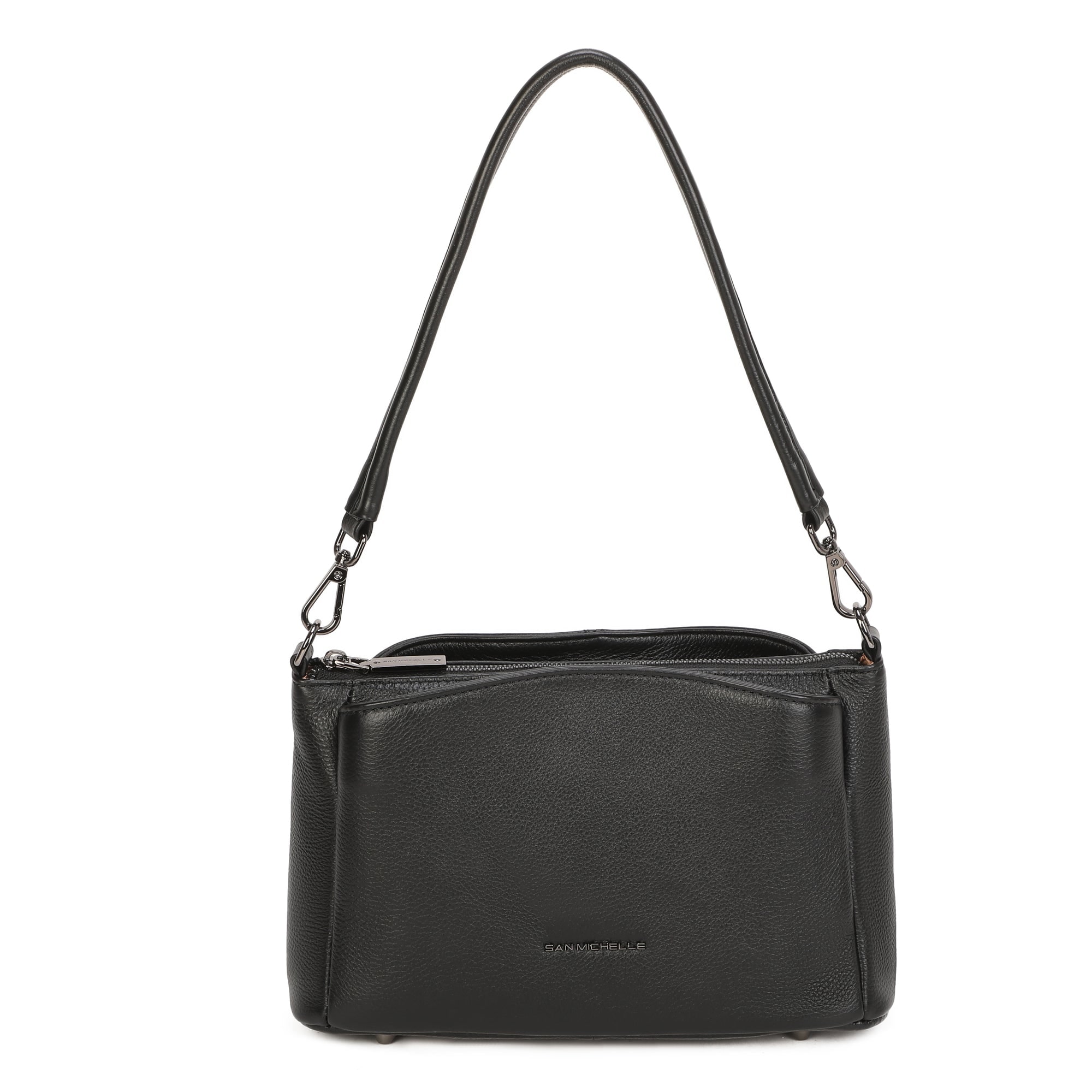Stella Leather Shoulder Bag - Black