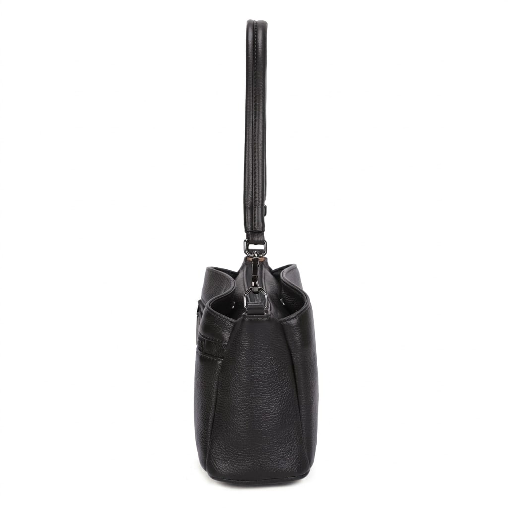 Stella Leather Shoulder Bag - Black view 4