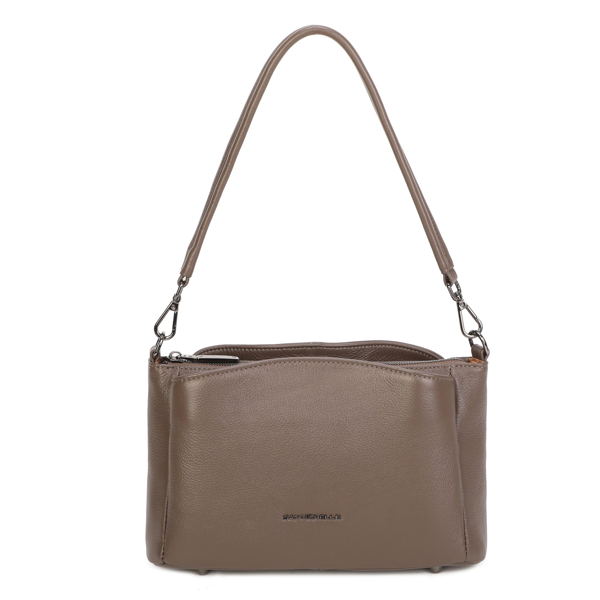 Stella Leather Shoulder Bag - Deep Taupe