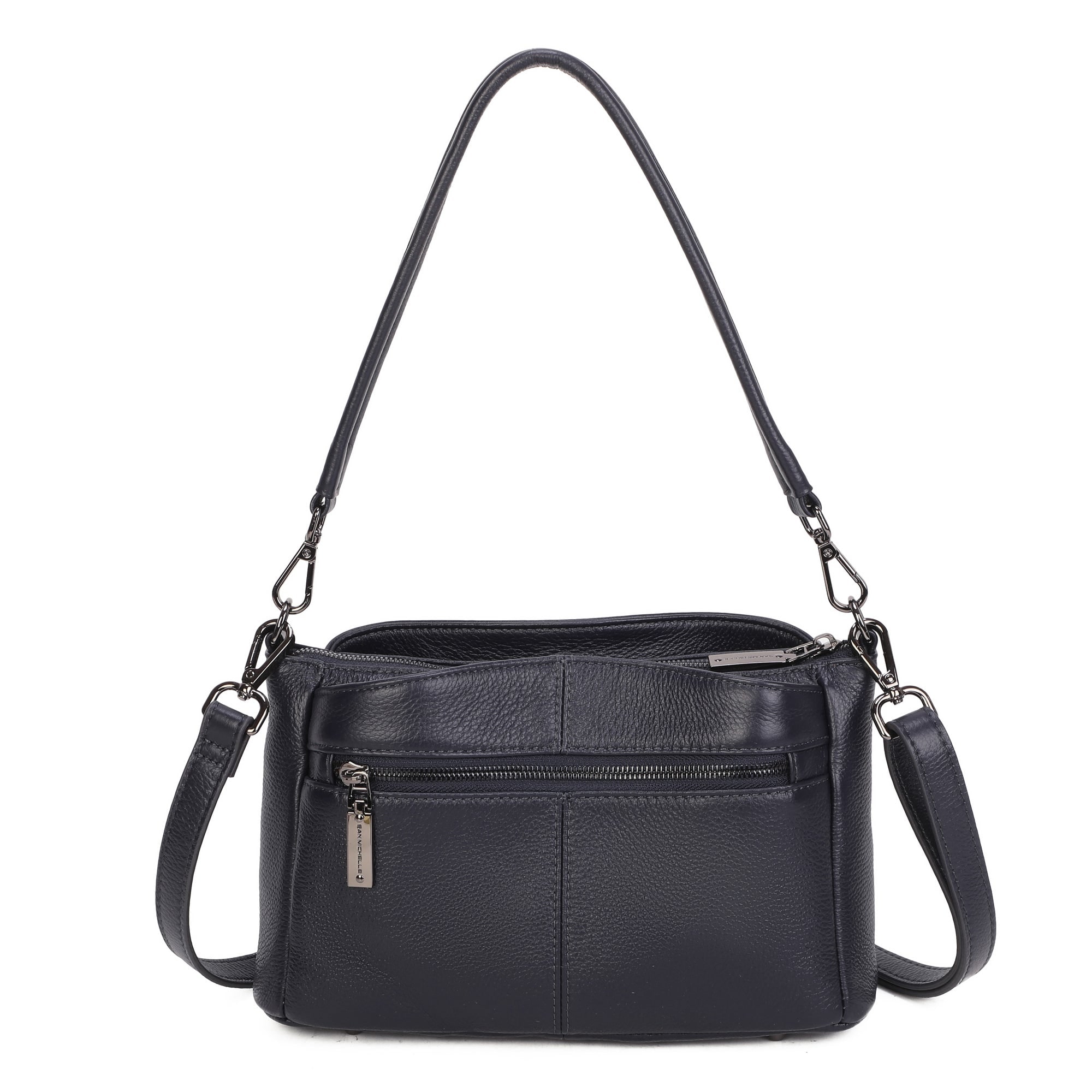 Stella Leather Shoulder Bag - Navy Blue view 3