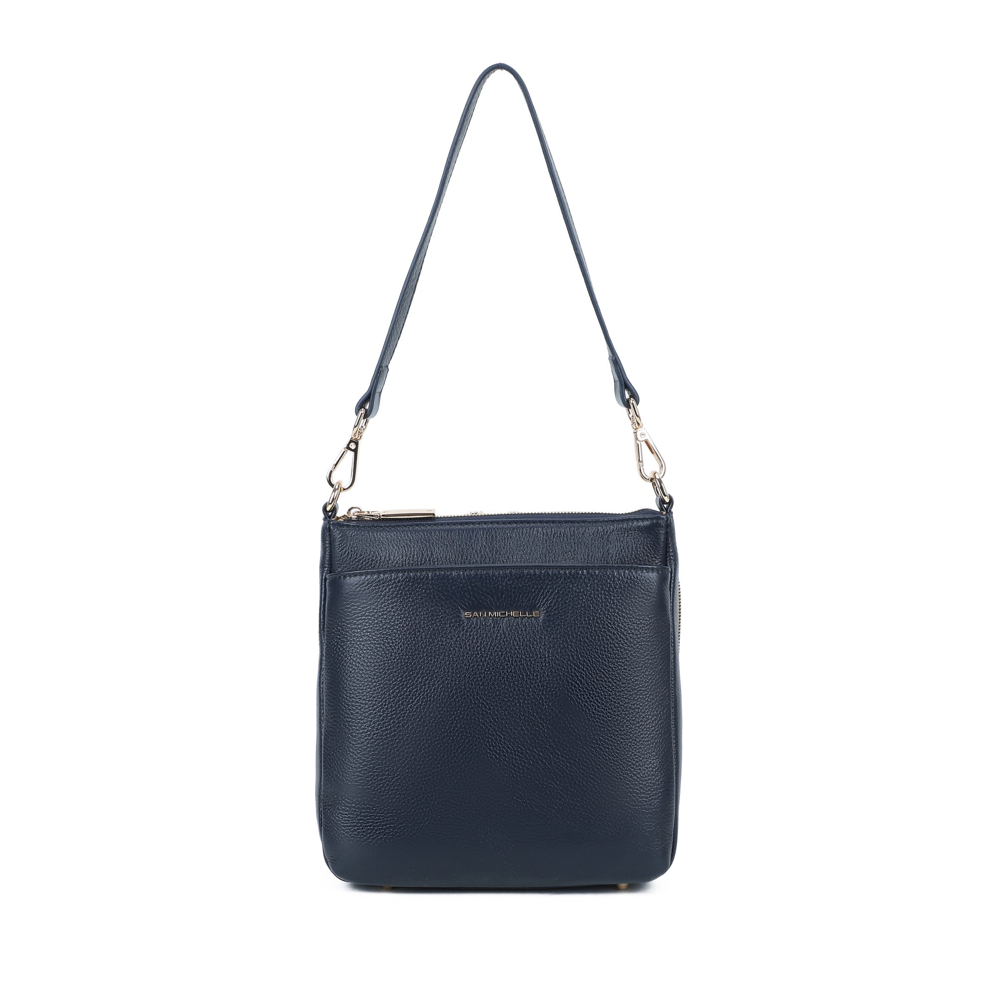 Tania Leather Crossbody Bag - Navy