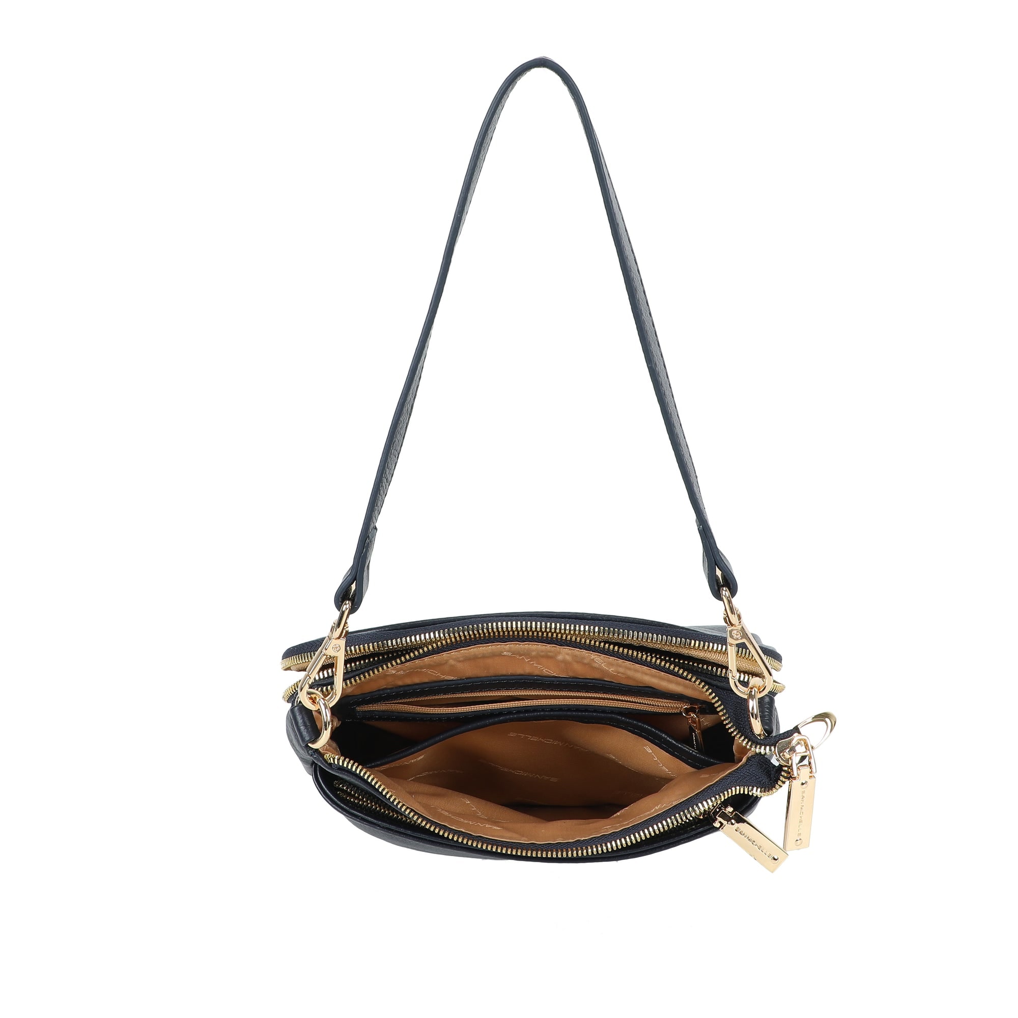 Tania Leather Crossbody Bag - Navy view 4