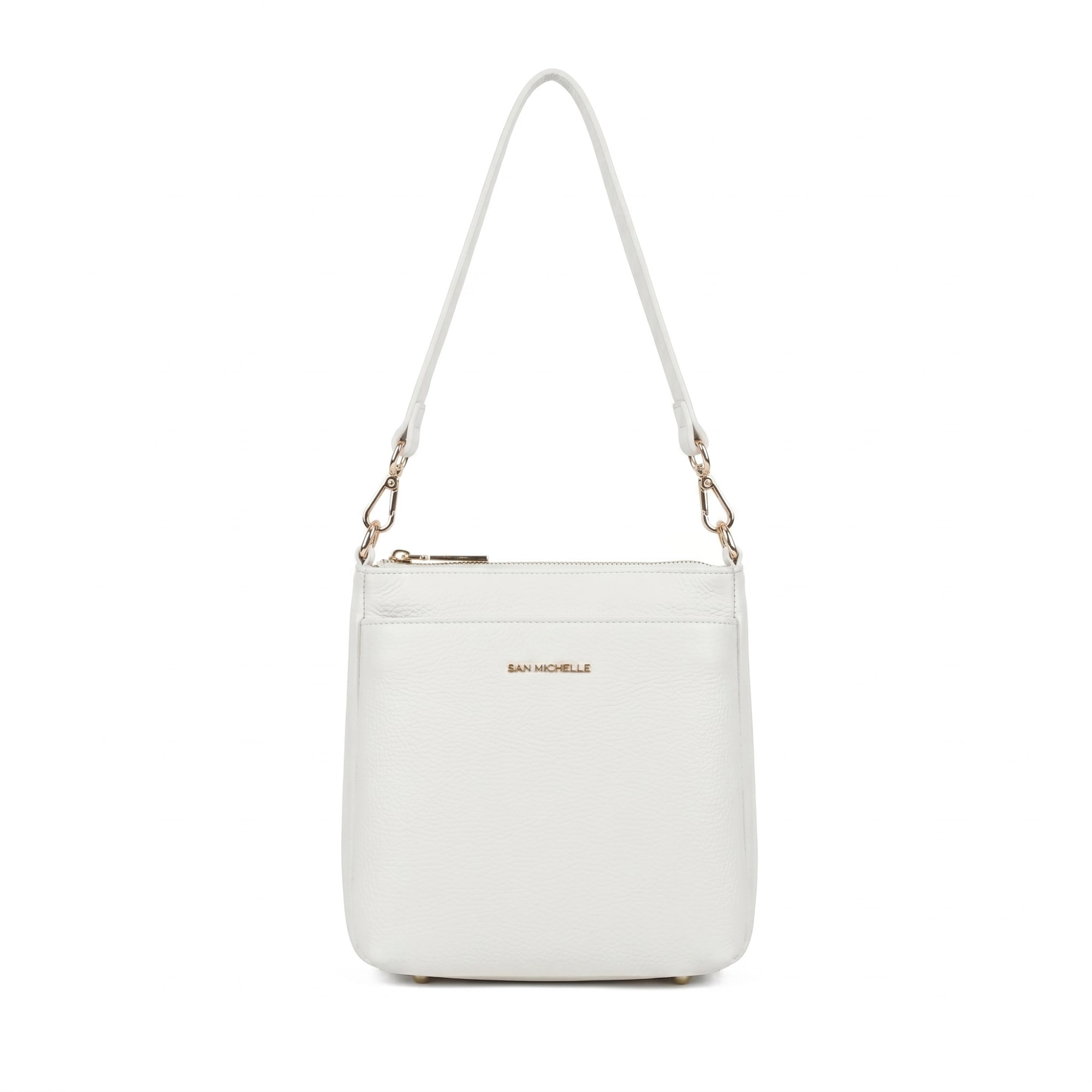 Tania Leather Crossbody Bag - White