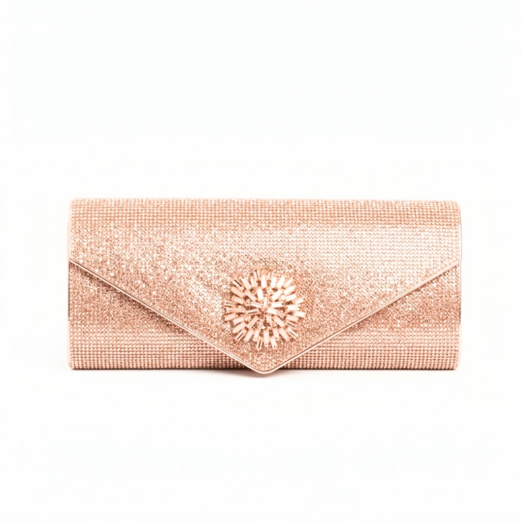 Tara Clutch Bag - Rose Gold