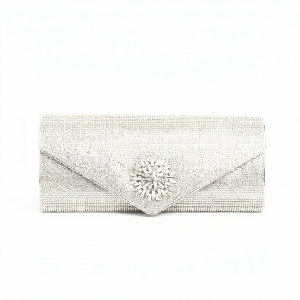 Tara Clutch Bag - Silver