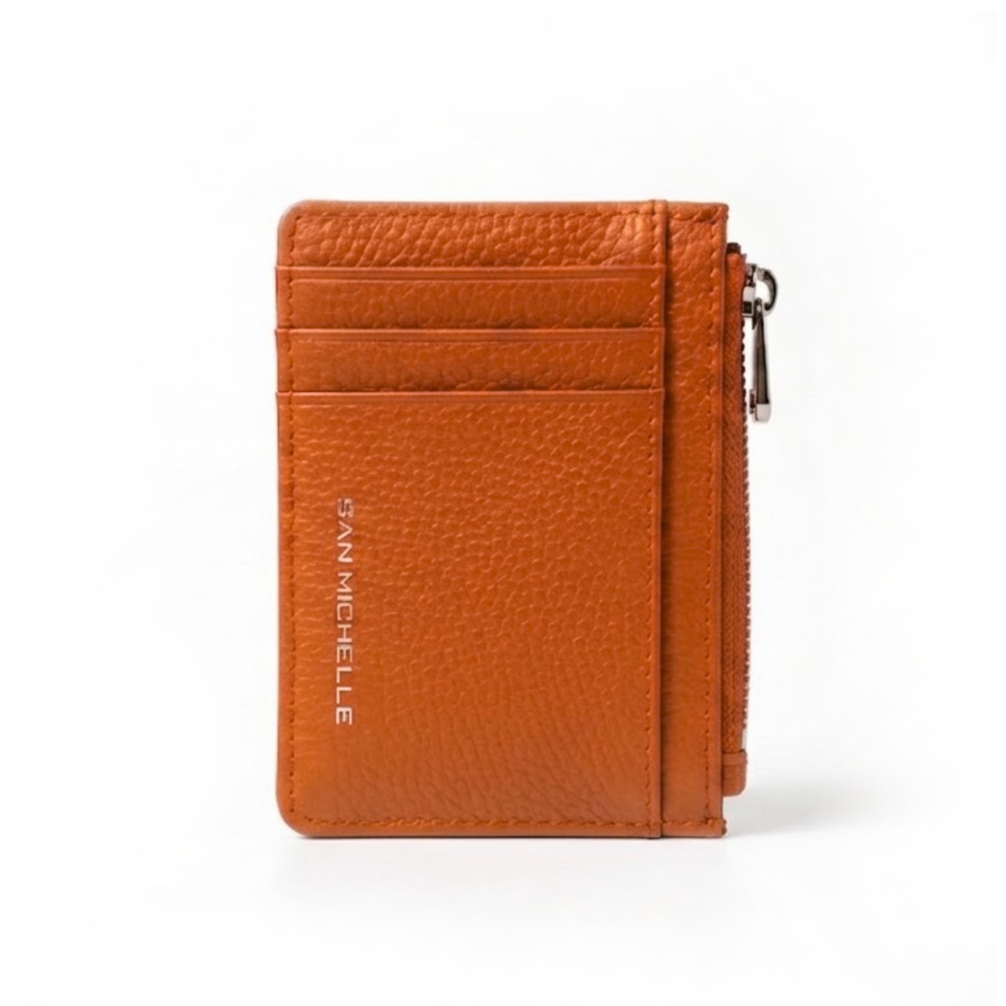 Tori Leather Card Holder - Burnt Orange