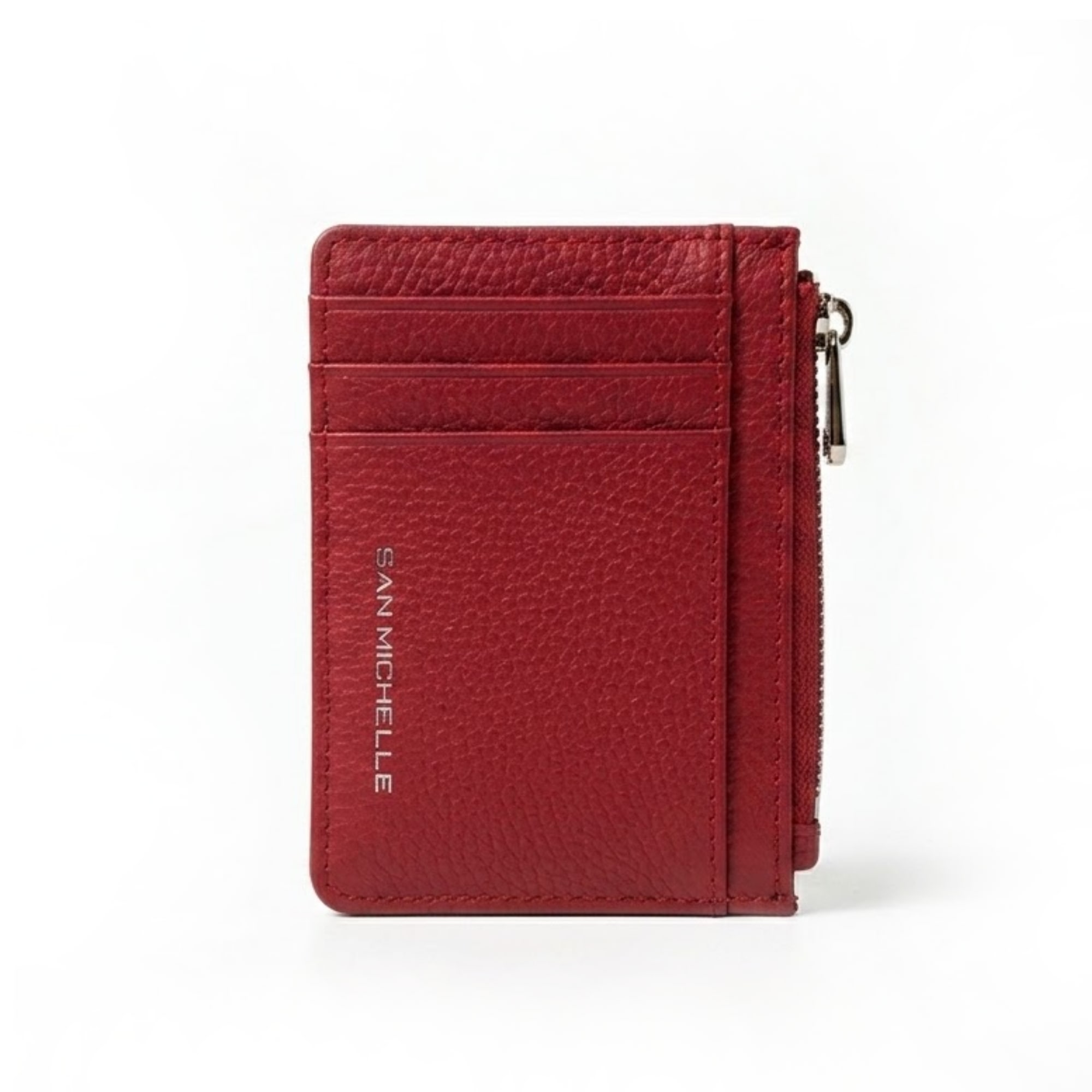 Tori Leather Card Holder - Dark Red