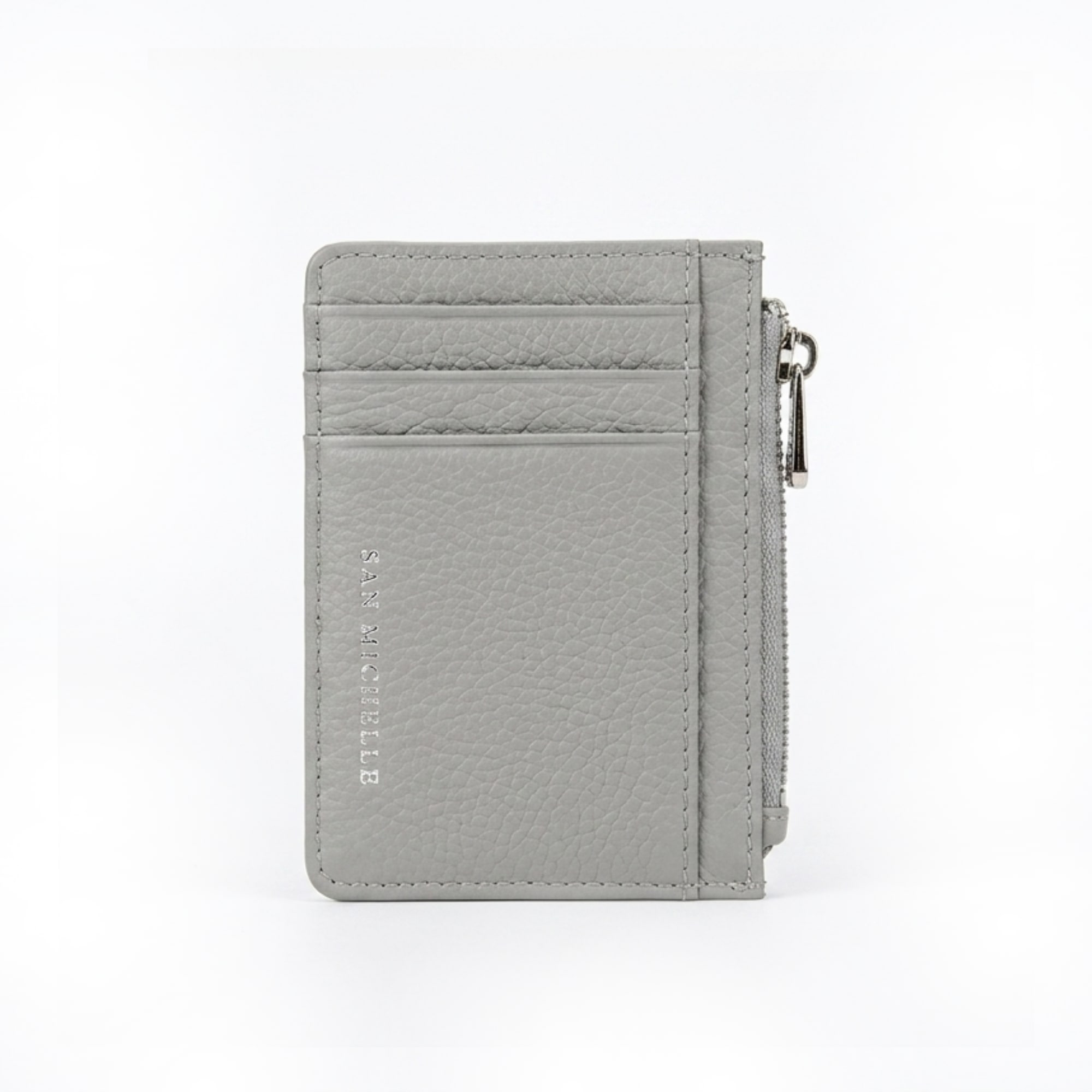 Tori Leather Card Holder - Grey