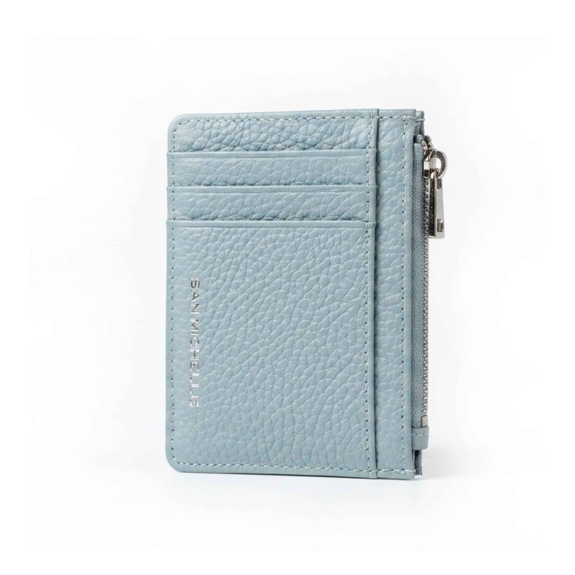 Tori Leather Card Holder - Light Blue